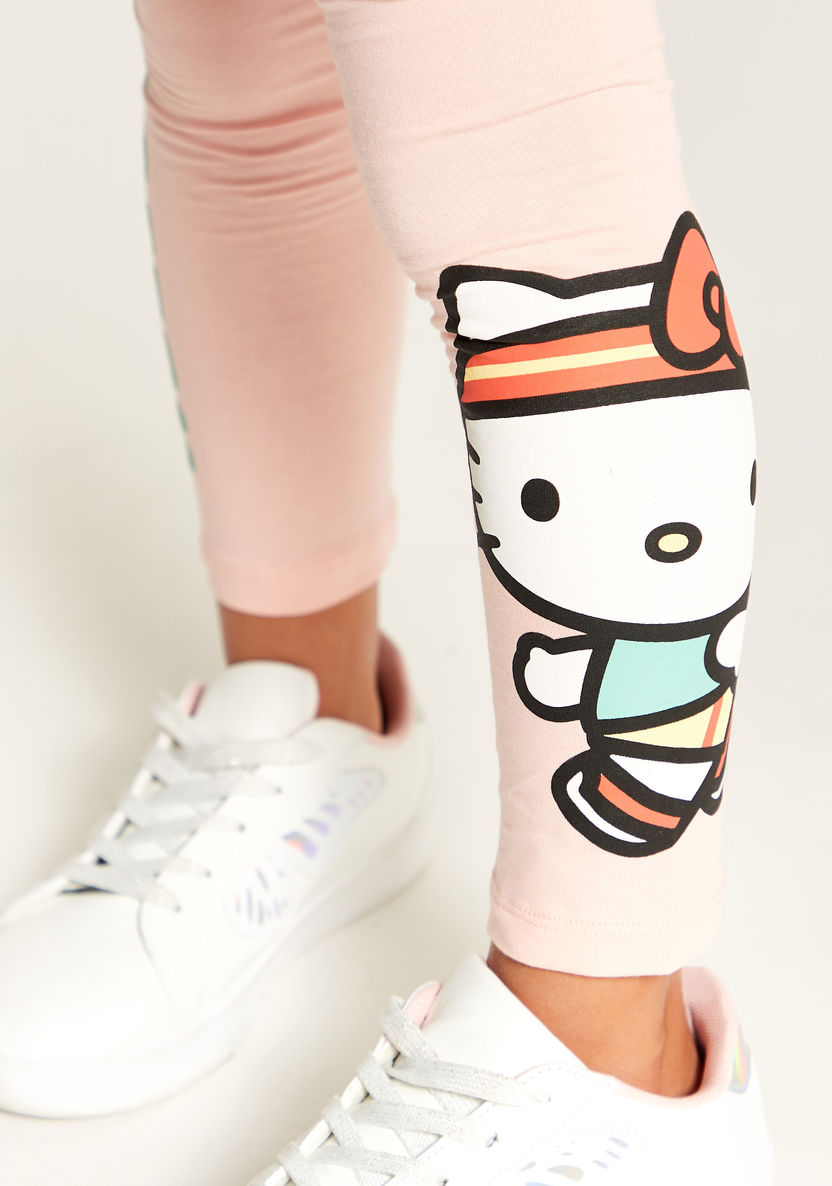 Sanrio Hello Kitty Print Mid-Rise Legging with Elasticated Waistband - Set of 2-Multipacks-image-6