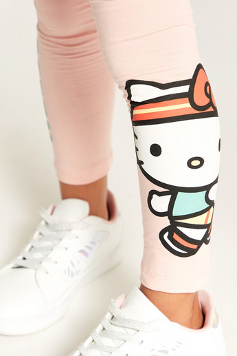Sanrio Hello Kitty Print Mid-Rise Legging with Elasticated Waistband - Set of 2