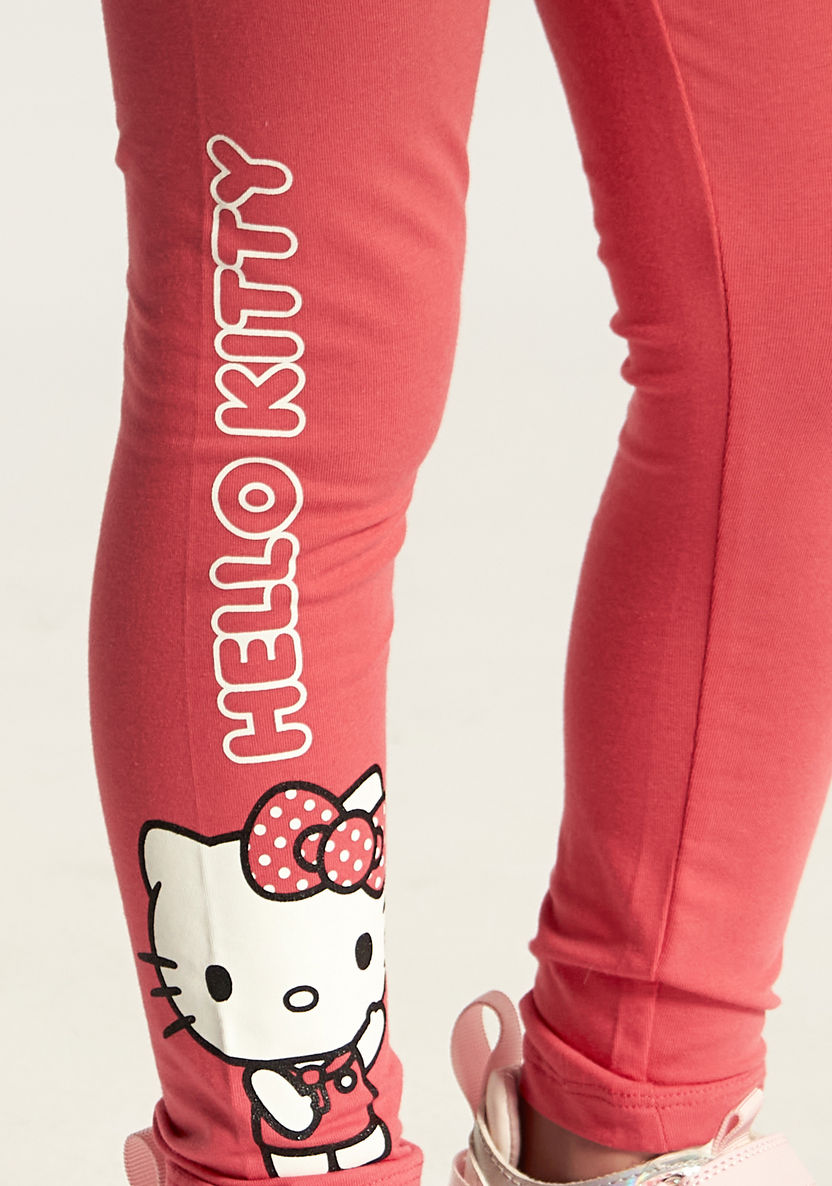Sanrio Hello Kitty Print Leggings with Elasticated Waistband-Leggings-image-3