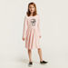 Sanrio Hello Kitty Print Drop Waist Dress with Long Sleeves-Dresses%2C Gowns and Frocks-thumbnail-2