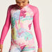 Barbie Print One-Piece Swimsuit with Long Sleeves and Zip Closure-Swimwear-thumbnail-2
