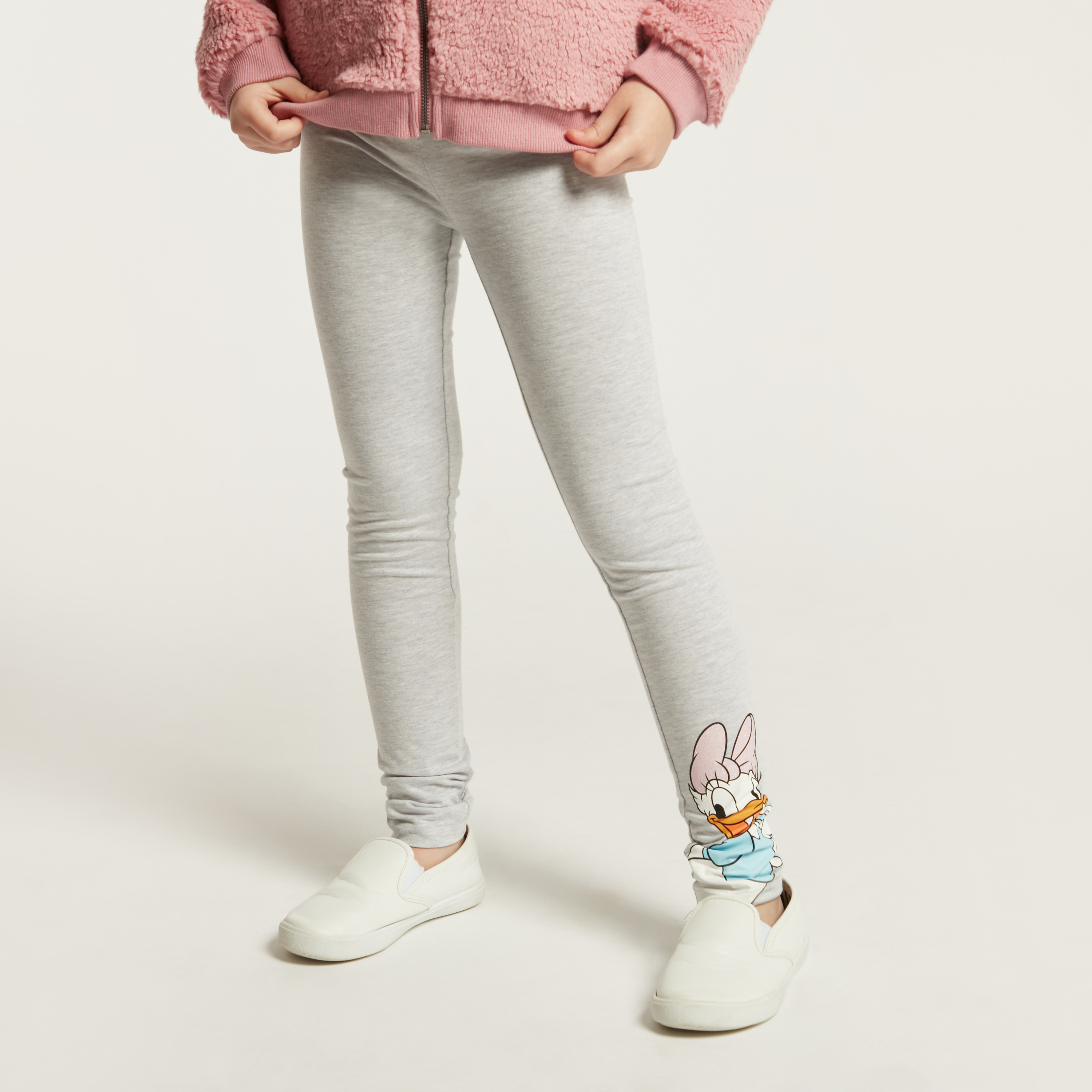 Disney Daisy Duck Print Leggings with Elasticated Waistband-girls-clothing-bottoms-leggings-image-1