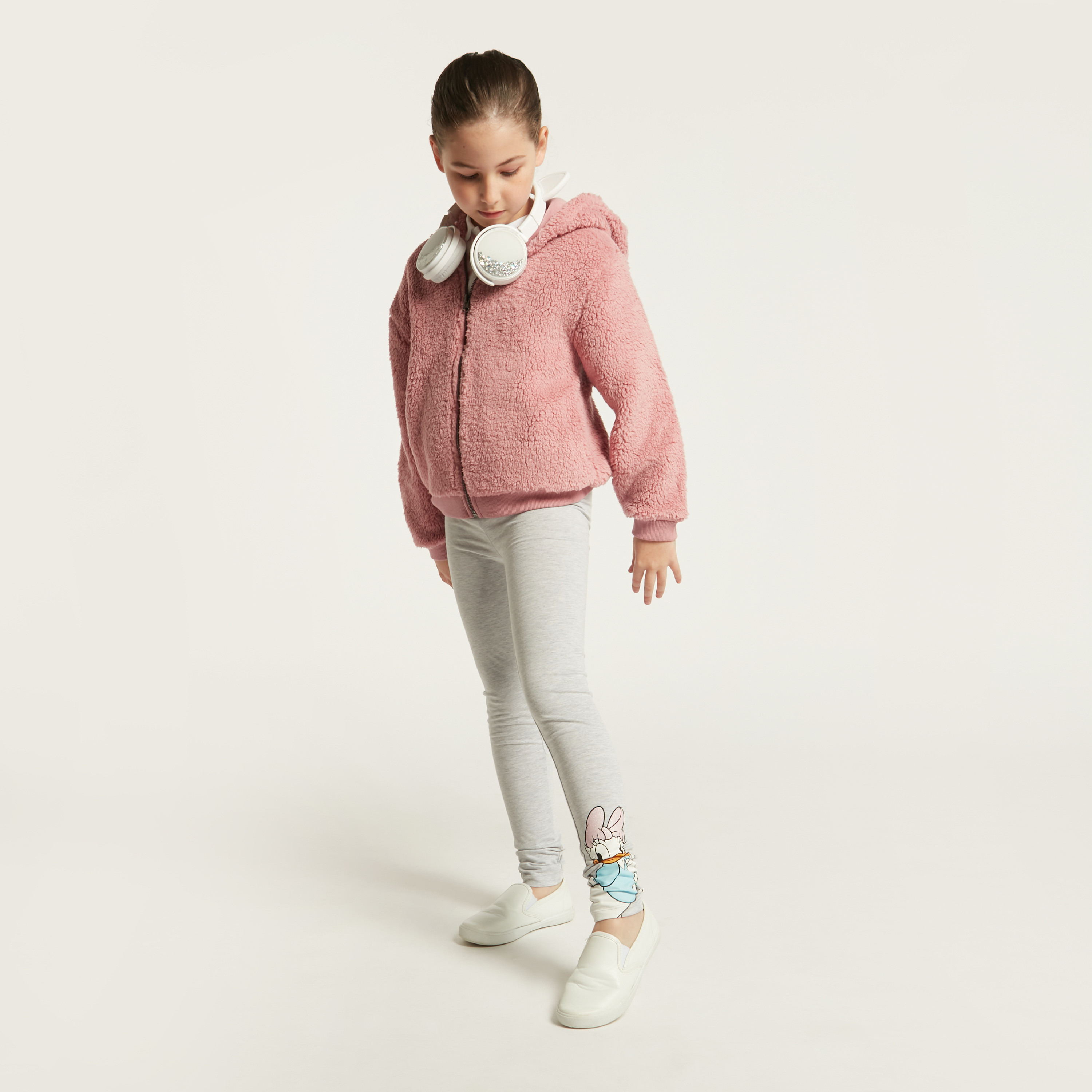 Disney Daisy Duck Print Leggings with Elasticated Waistband-girls-clothing-bottoms-leggings-image-2