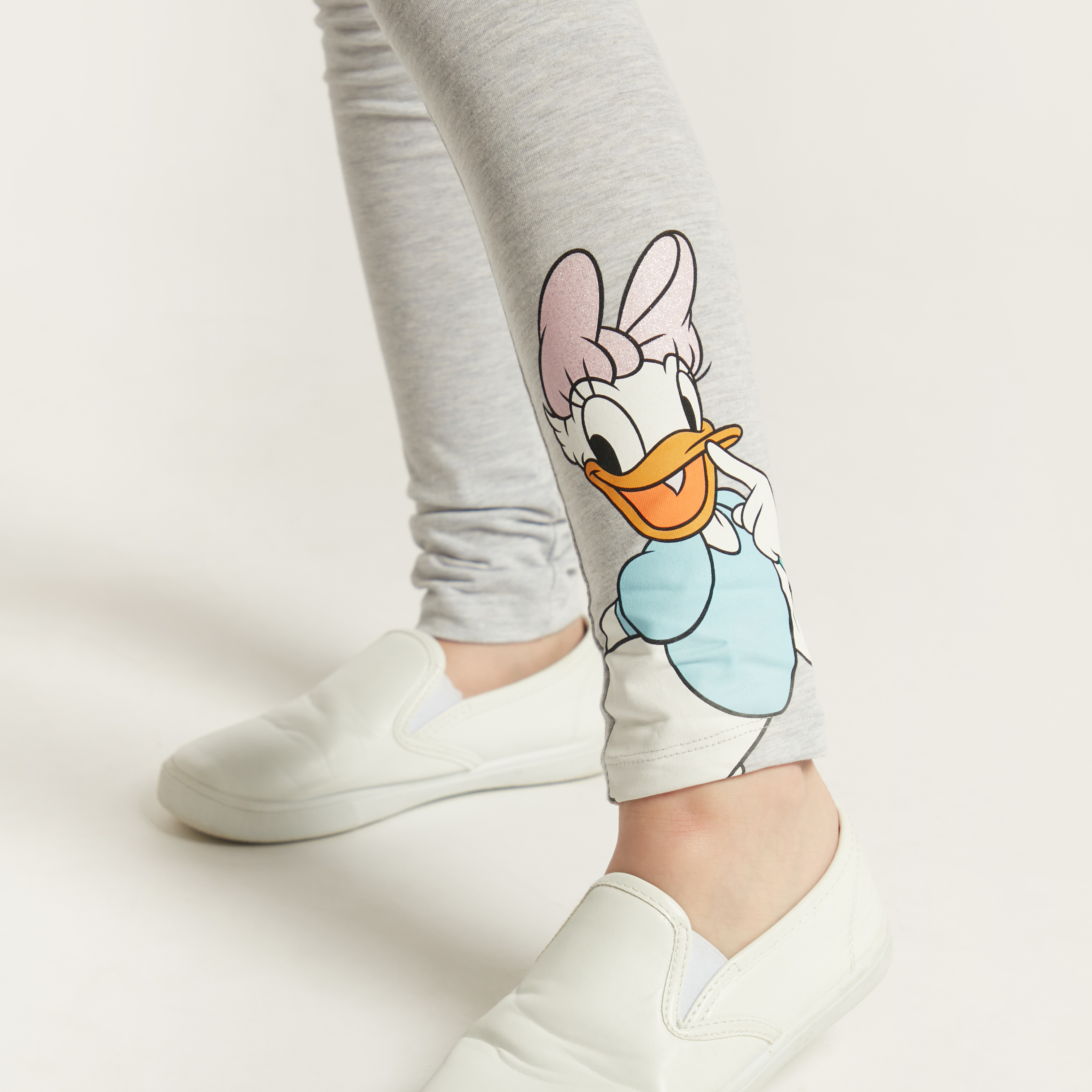 Disney Daisy Duck Print Leggings with Elasticated Waistband-girls-clothing-bottoms-leggings-image-3