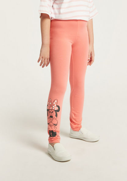 Disney Minnie Mouse Print Leggings with Elasticated Waistband