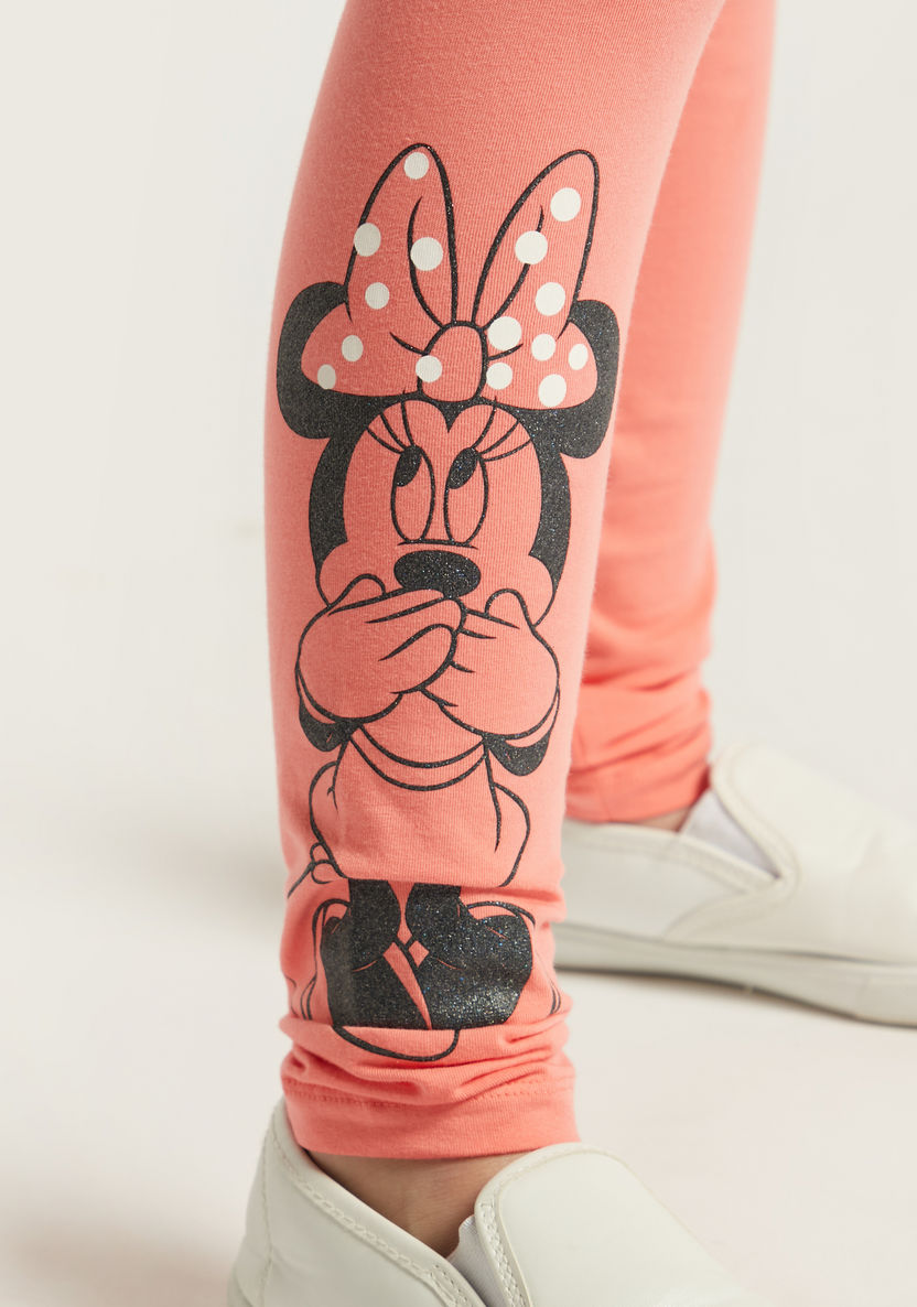 Disney Minnie Mouse Print Leggings with Elasticated Waistband-Leggings-image-2