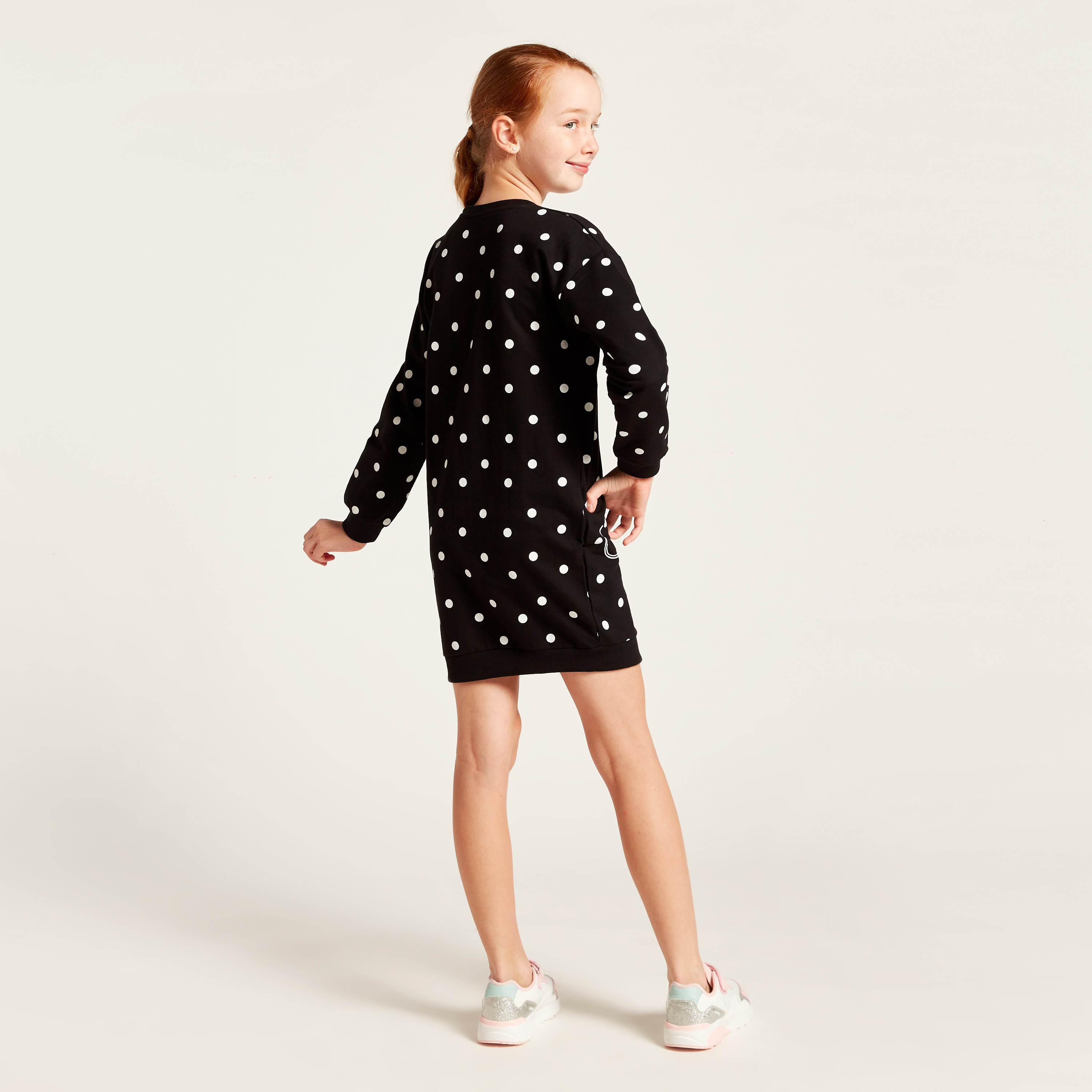 Disney Minnie Mouse Print Dress with Long Sleeves-girls-clothing-dressesandjumpsuits-image-4