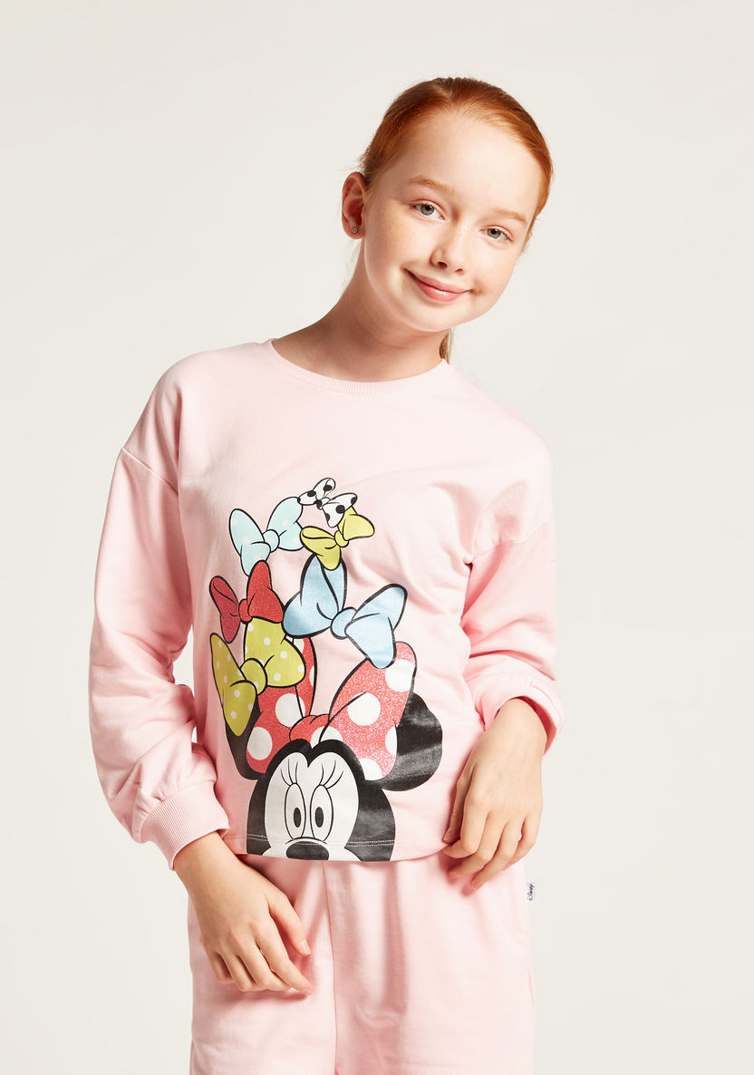 Disney Minnie Mouse Print Sweatshirt with Long Sleeves-Sweatshirts-image-0