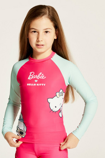 Sanrio Hello Kitty Print 2-Piece Swim Suit T-shirt and Shorts Set