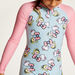 Sanrio Hello Kitty Print Swimsuit with Raglan Sleeves and Zip Closure-Swimwear-thumbnail-2