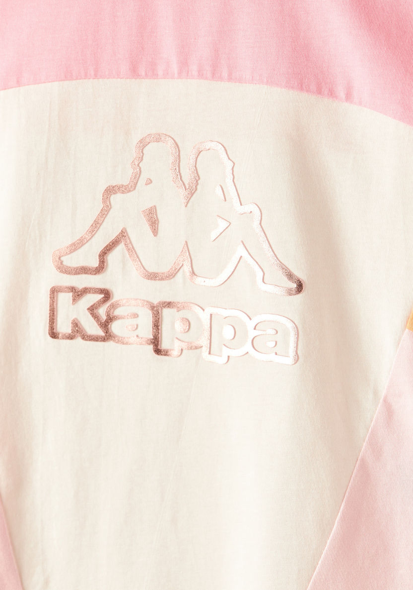 Kappa Logo Colourblock Crew Neck T-shirt with Short Sleeves-Tops-image-1