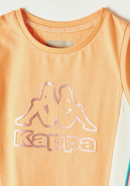 Kappa Printed Sleeveless T-shirt with Round Neck-T Shirts-image-1