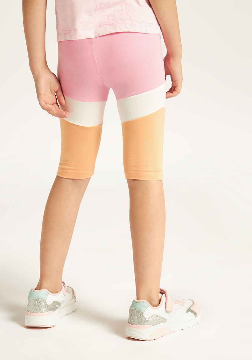 Kappa Colourblock Cycling Shorts with Elasticised Waistband-Shorts-image-3