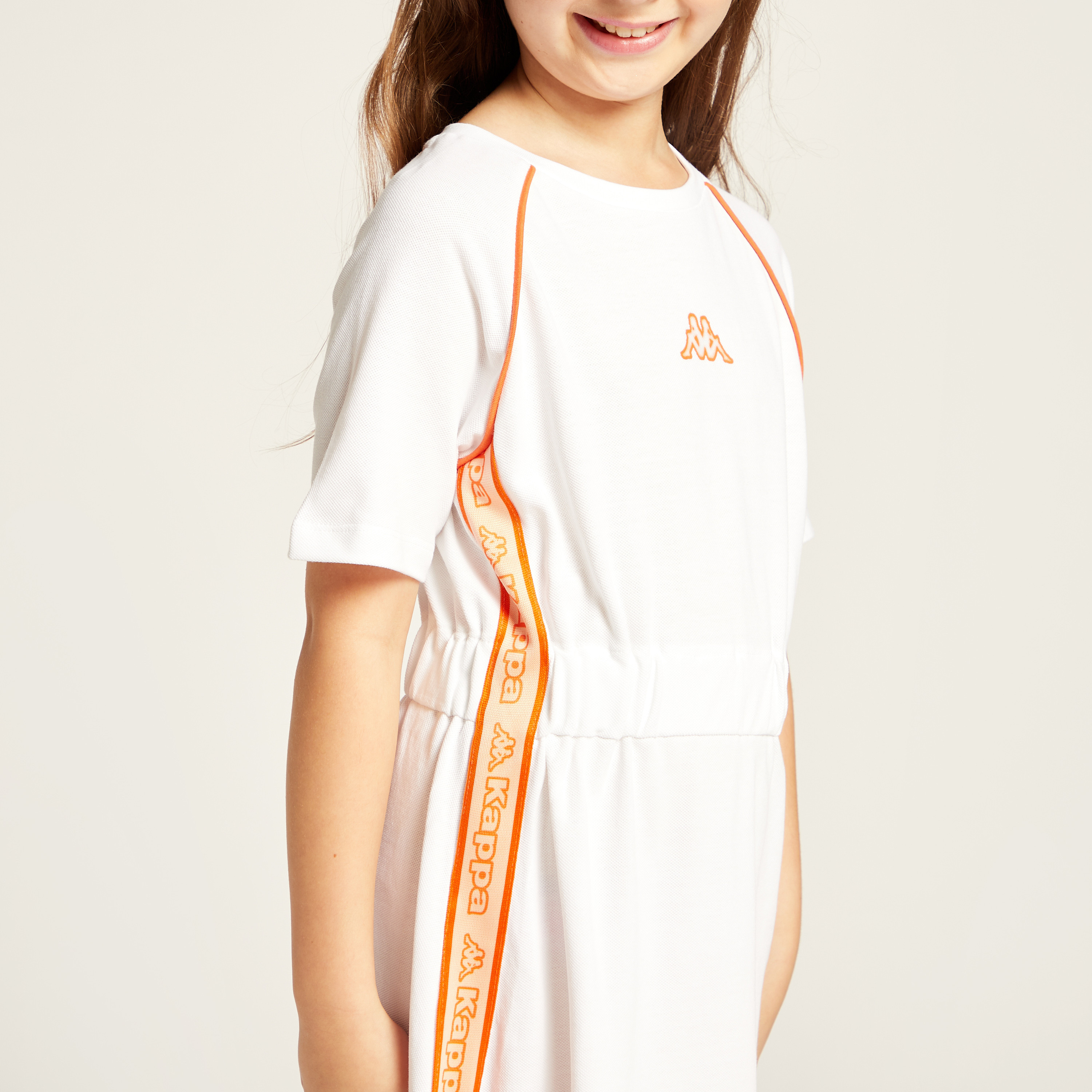 Kappa Tape Detail Dress with Short Sleeves-girls-clothing-sportswear-dresses-image-3