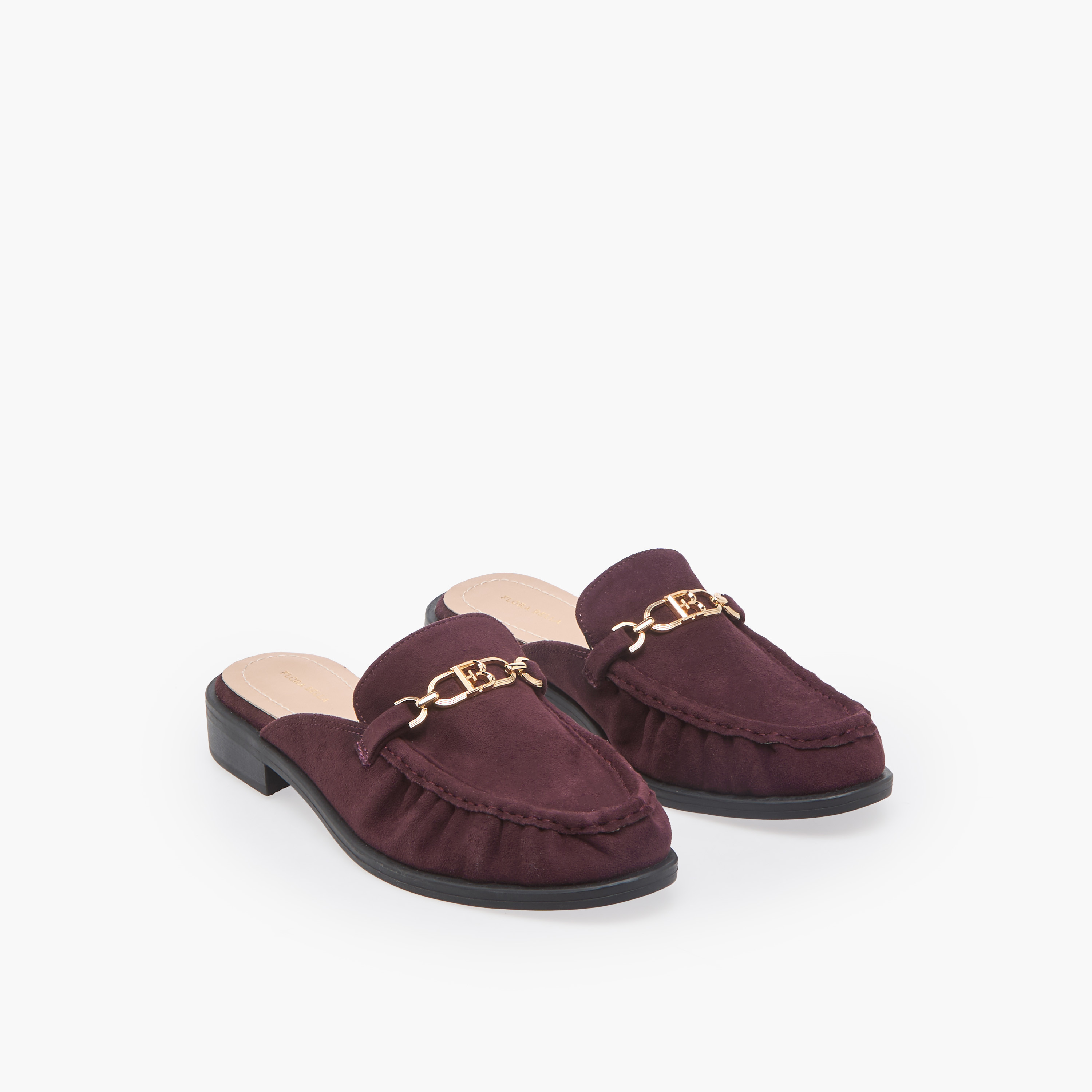 حذاء ميول بزينة ميتاليك للنساء من فلورا بيلا-women-shoes-flats-mules-image-1
