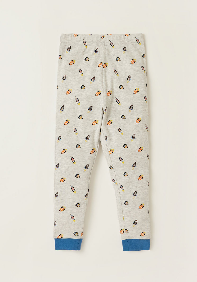Juniors Applique Detail Sweatshirt and Printed Pyjama Set-Pyjama Sets-image-2