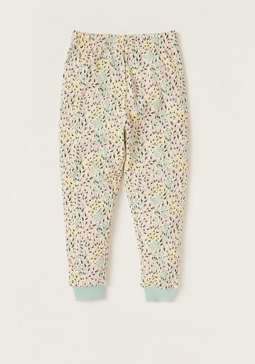 Juniors Applique Detail Sweatshirt and Printed Pyjama Set-Pyjama Sets-image-1