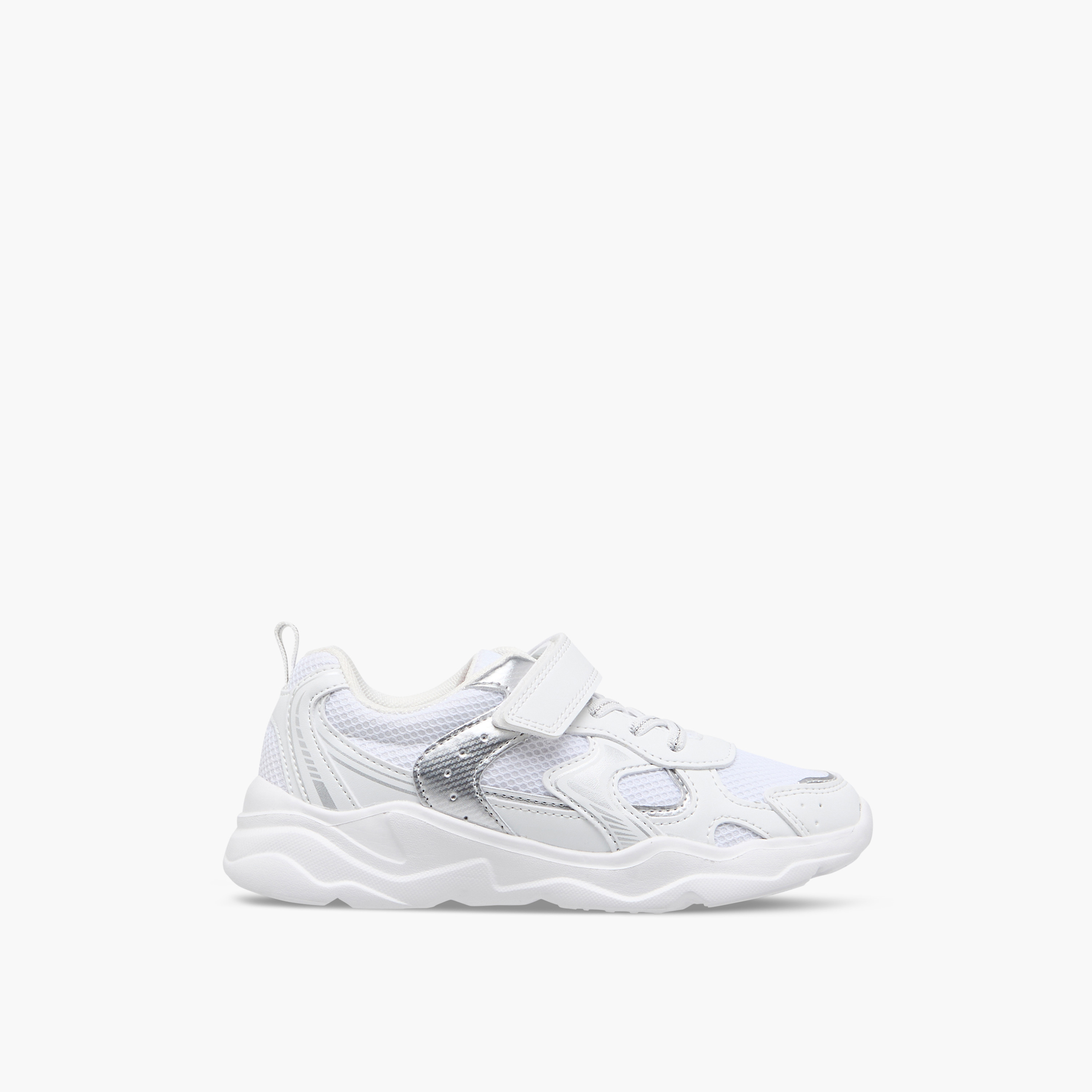 Flora Bella Panelled Sneakers with Hook and Loop Closure-girls-shoes-sneakers-image-3