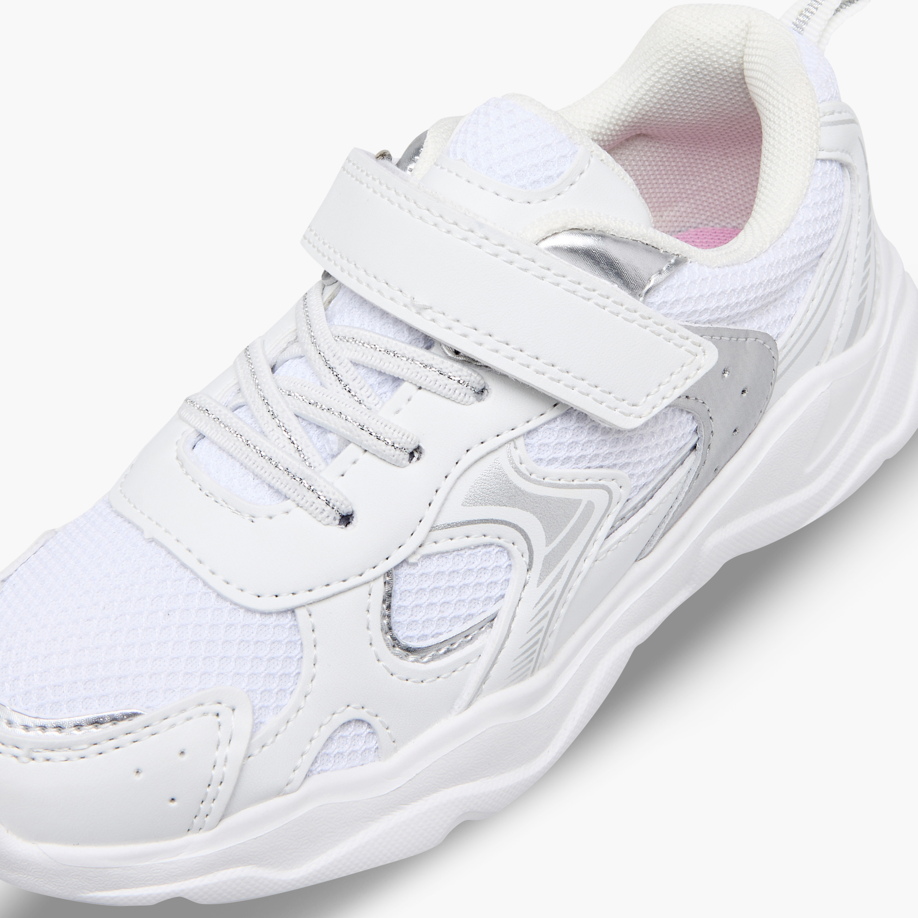 Flora Bella Panelled Sneakers with Hook and Loop Closure-girls-shoes-sneakers-image-5