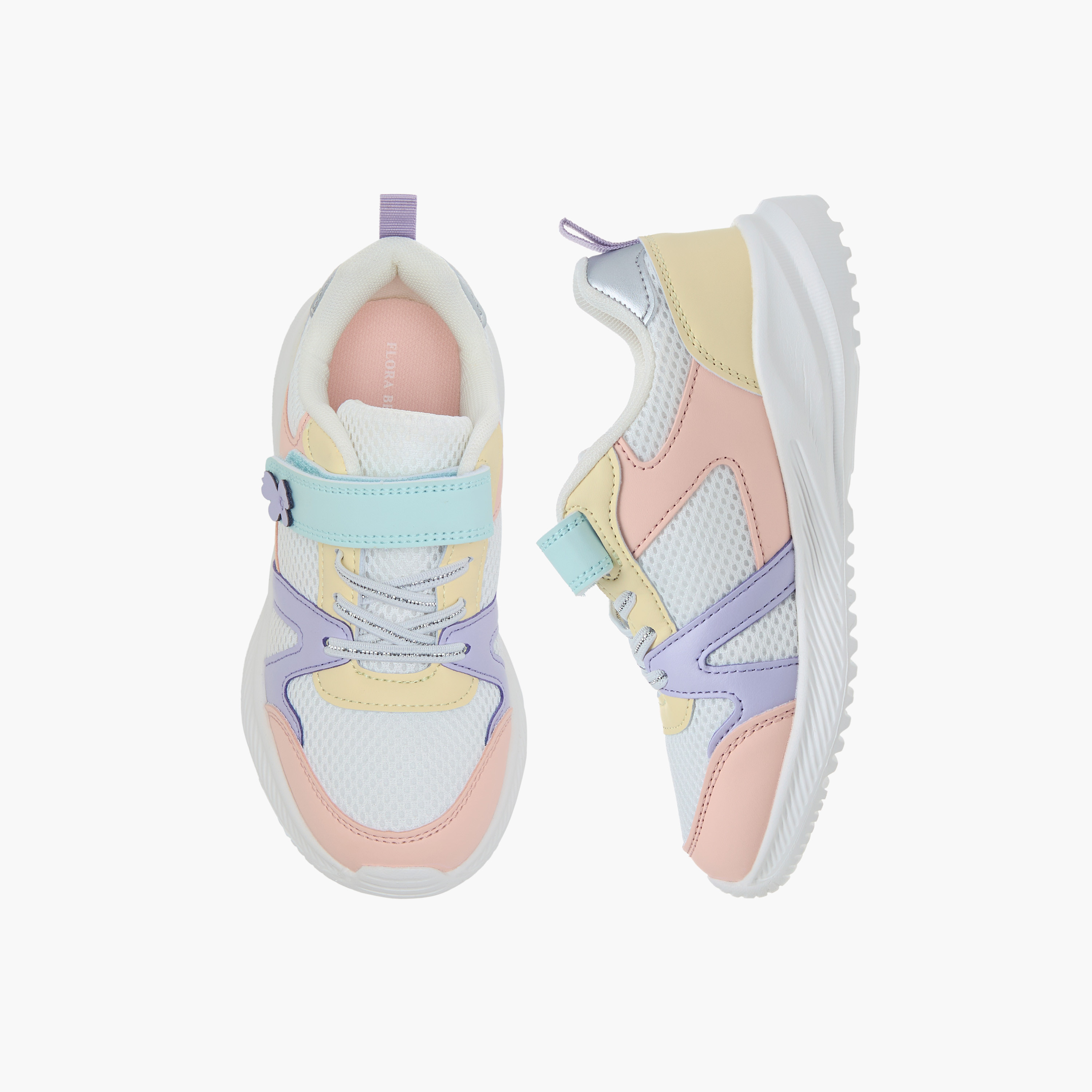 Flora Bella Colourblock Sneakers with Hook and Loop Closure-girls-shoes-sneakers-image-1
