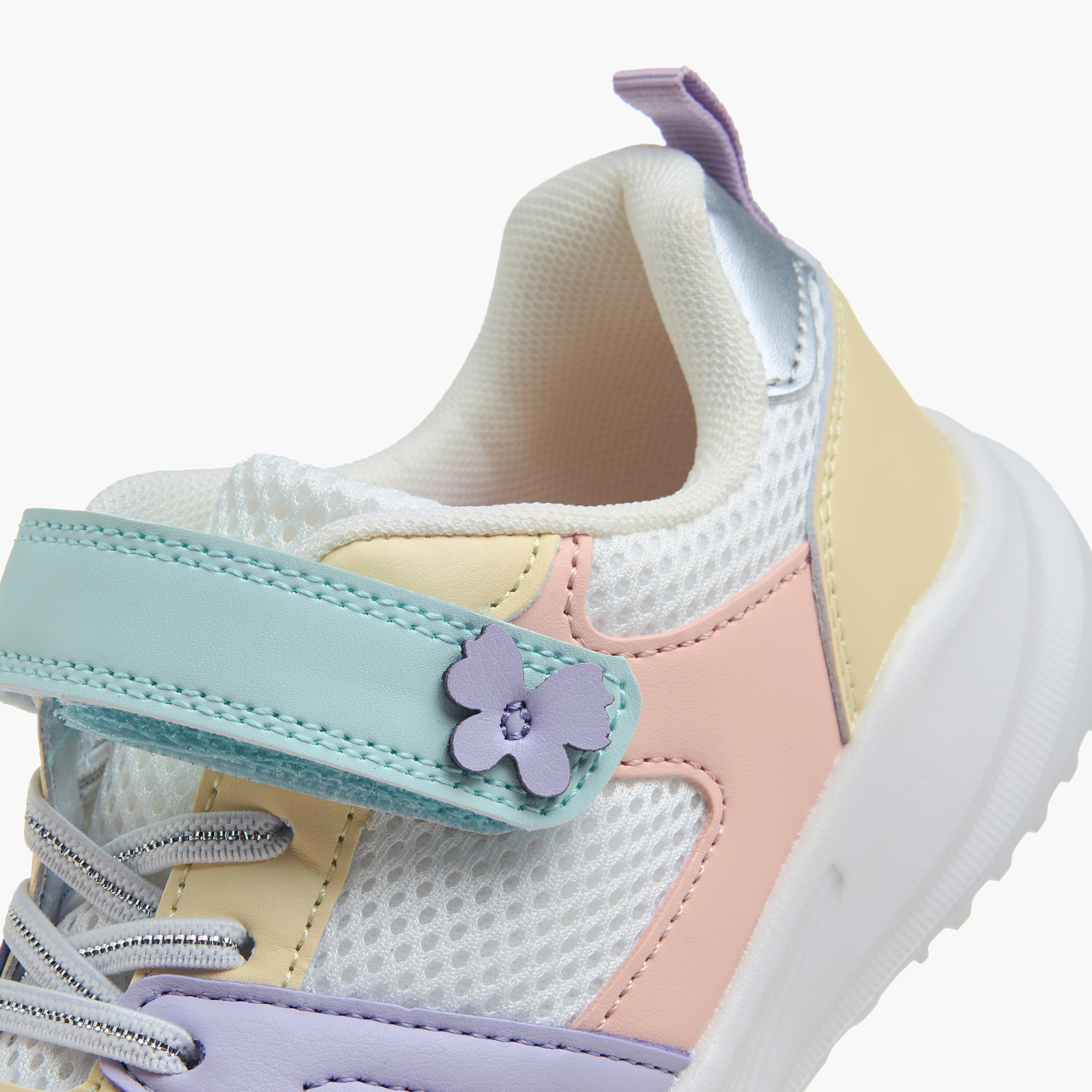 Flora Bella Colourblock Sneakers with Hook and Loop Closure-girls-shoes-sneakers-image-4