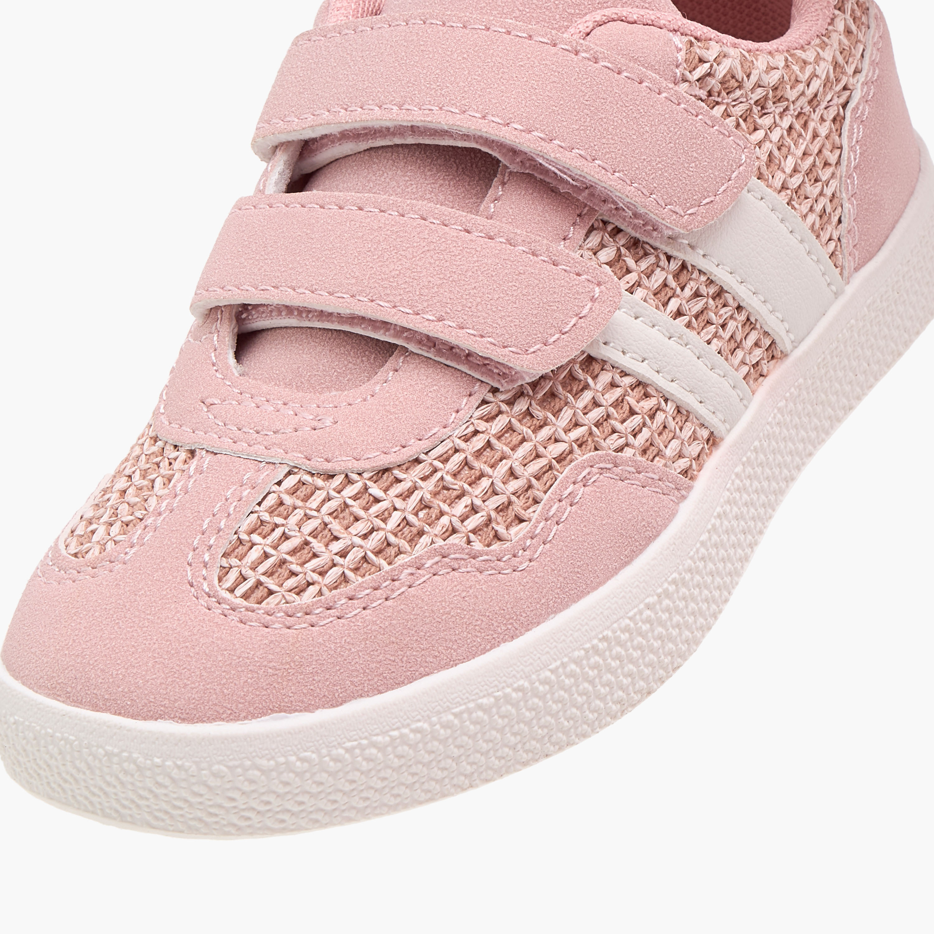 Juniors Panelled Sneakers with Hook and Loop Closure-girls-shoes-sneakers-image-4
