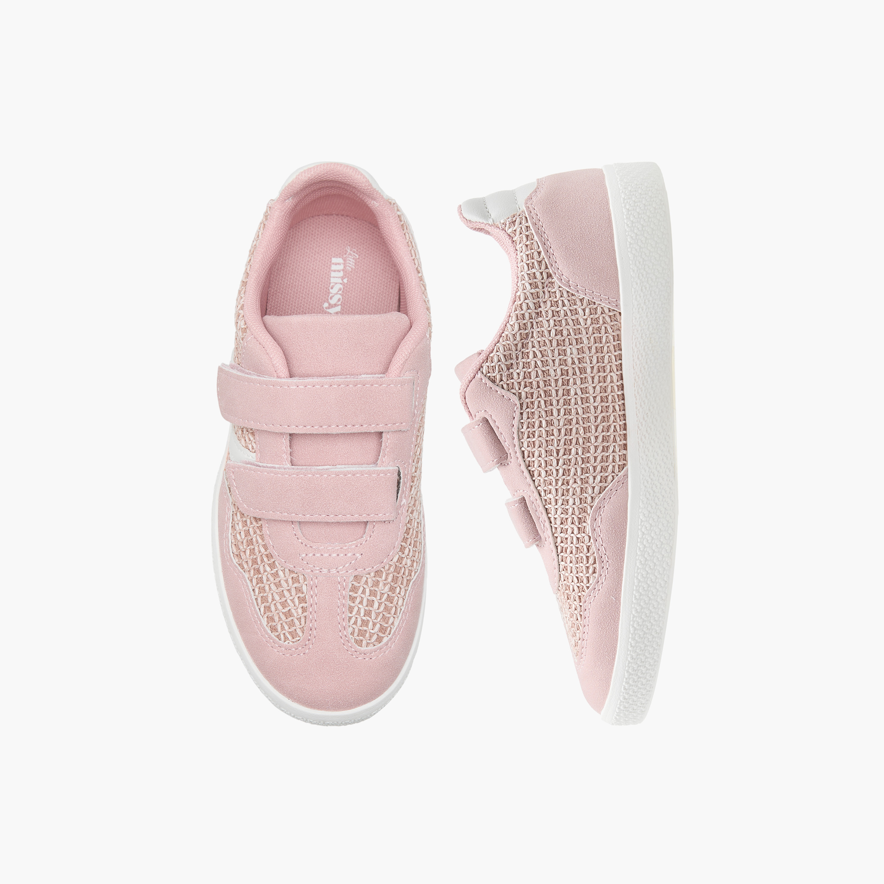 حذاء سنيكرز بألواح مع شريط إغلاق من ليتل ميسي-girls-shoes-sneakers-image-1