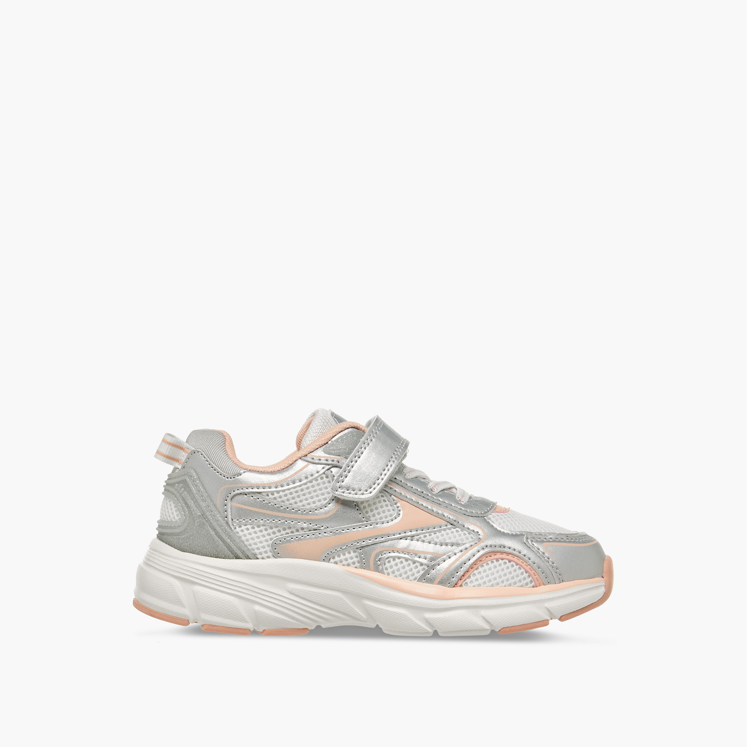 Little Missy Girls Panelled Hook & Loop Sneakers-girls-shoes-sneakers-image-3