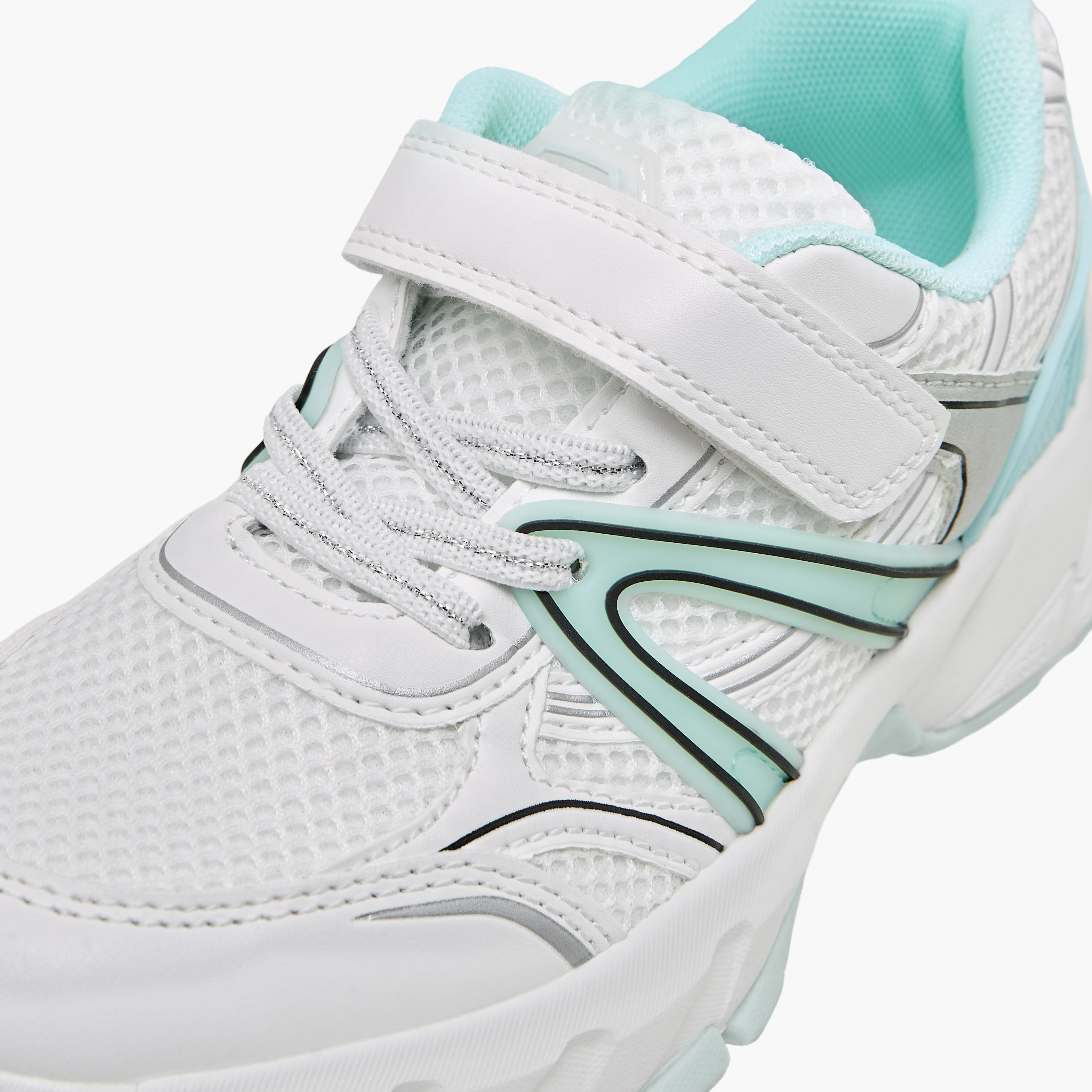 Little Missy Girls Mesh Panelled Hook & Loop Sneakers-girls-shoes-sneakers-image-4