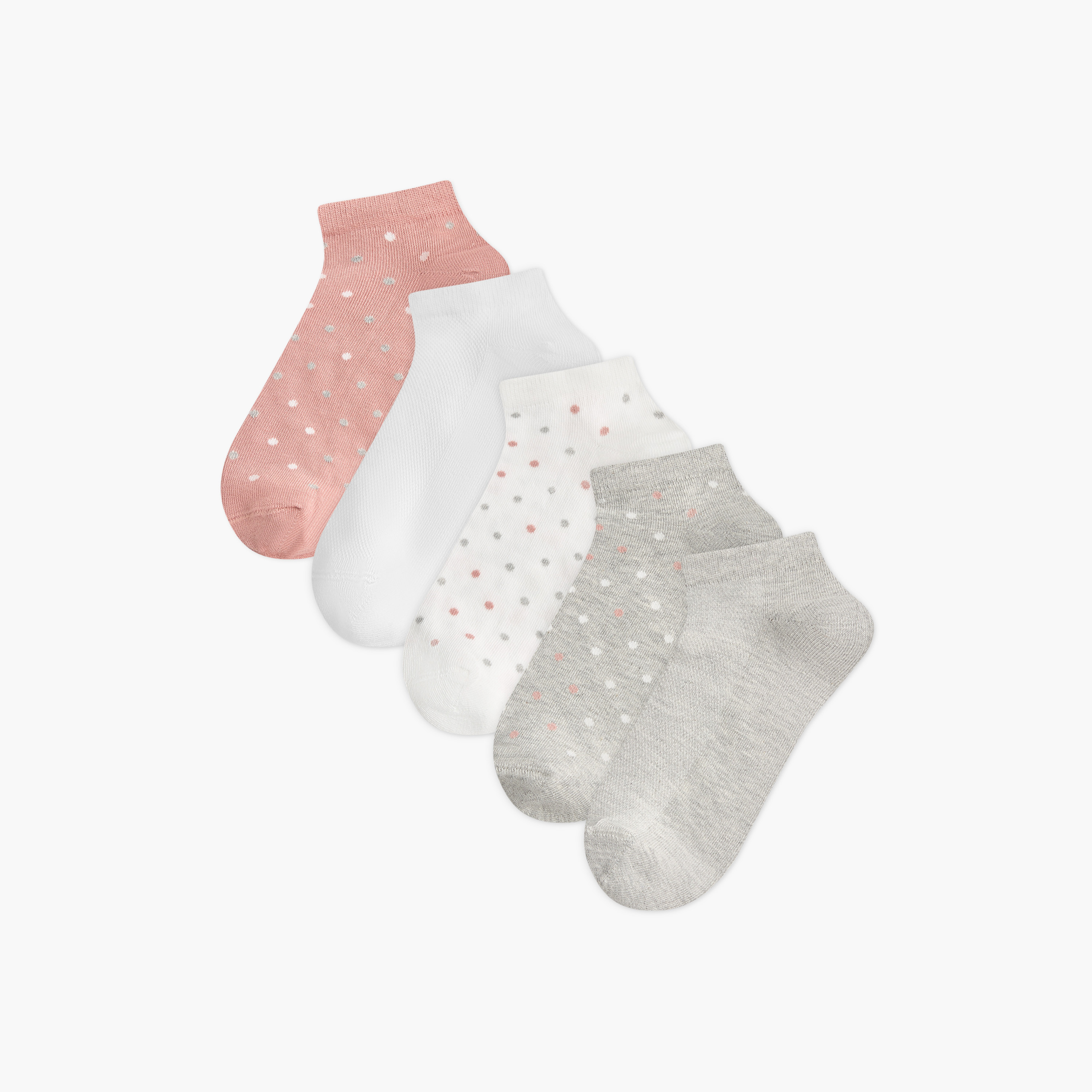 Celeste Assorted Non Terry Ankle Length Socks - Set of 5-women-socksandstockings-image-1