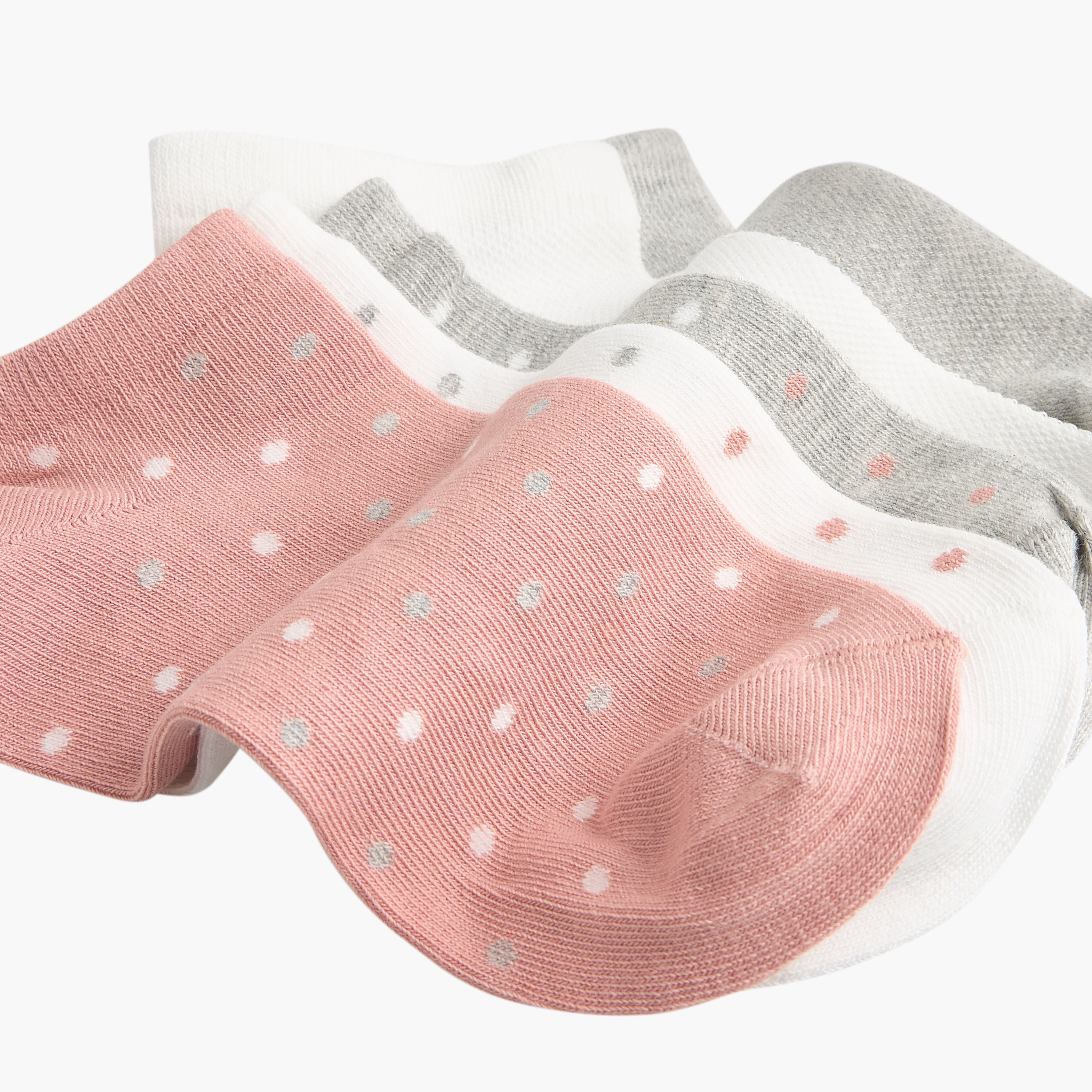 Celeste Assorted Non Terry Ankle Length Socks - Set of 5-women-socksandstockings-image-4