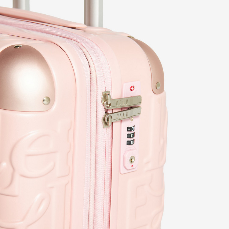 Elle Embossed Hardcase Trolley Bag with Retractable Handle