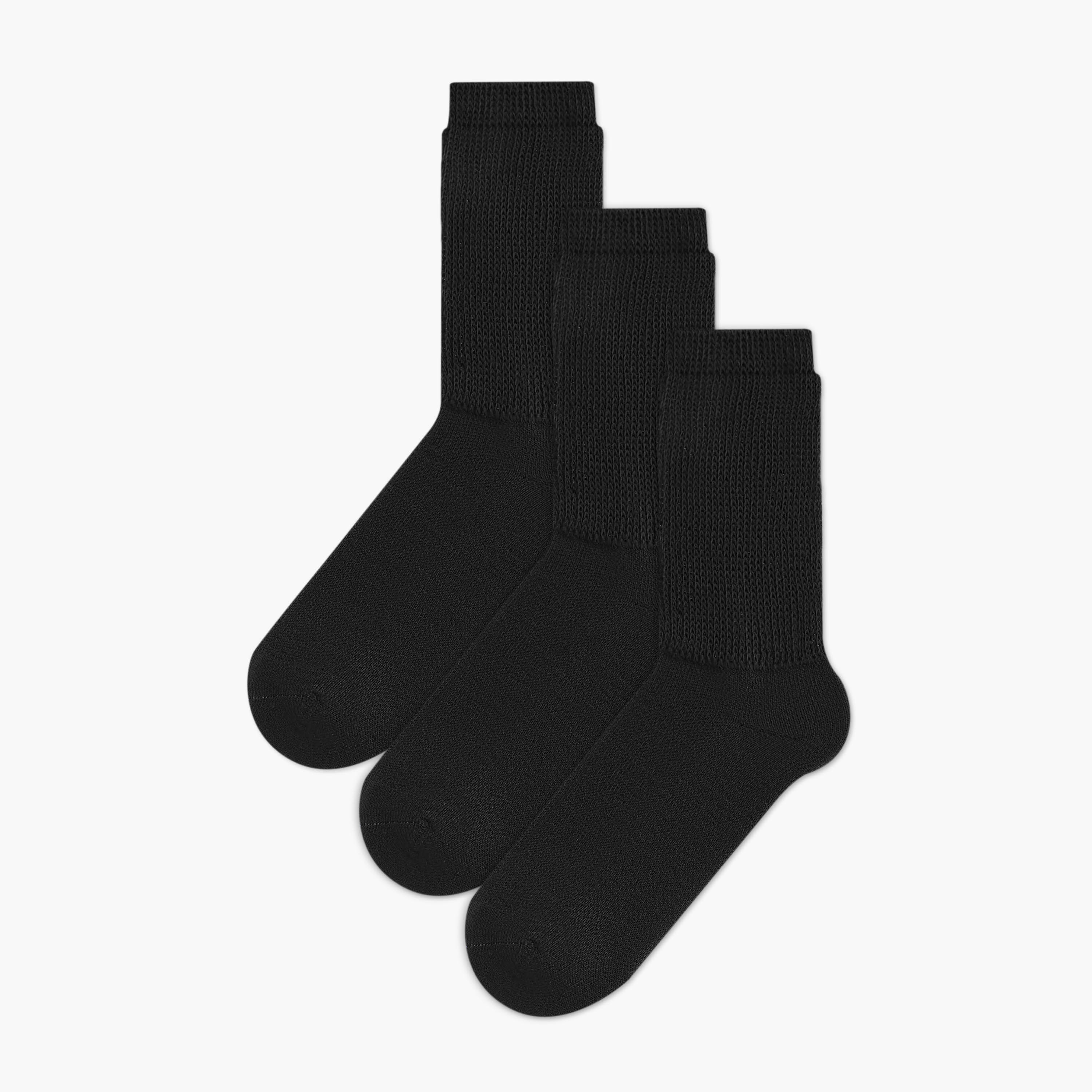 Le Confort Textured Non Terry Crew Length Socks - Set of 3-women-socksandstockings-image-1