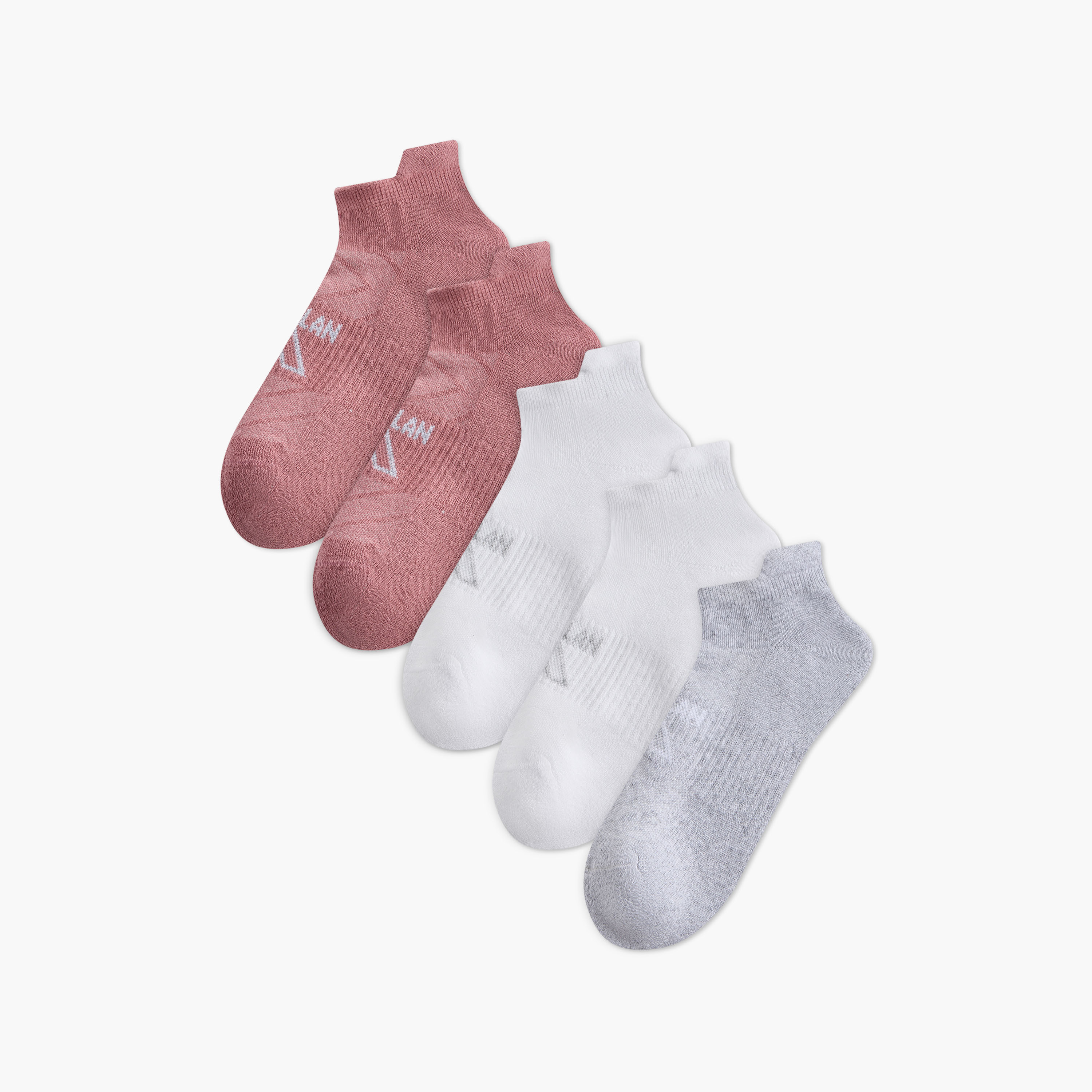 Oaklan by Shoexpress Logo Detail Ankle Length Cushioned Socks - Set of 5-women-socksandstockings-image-1