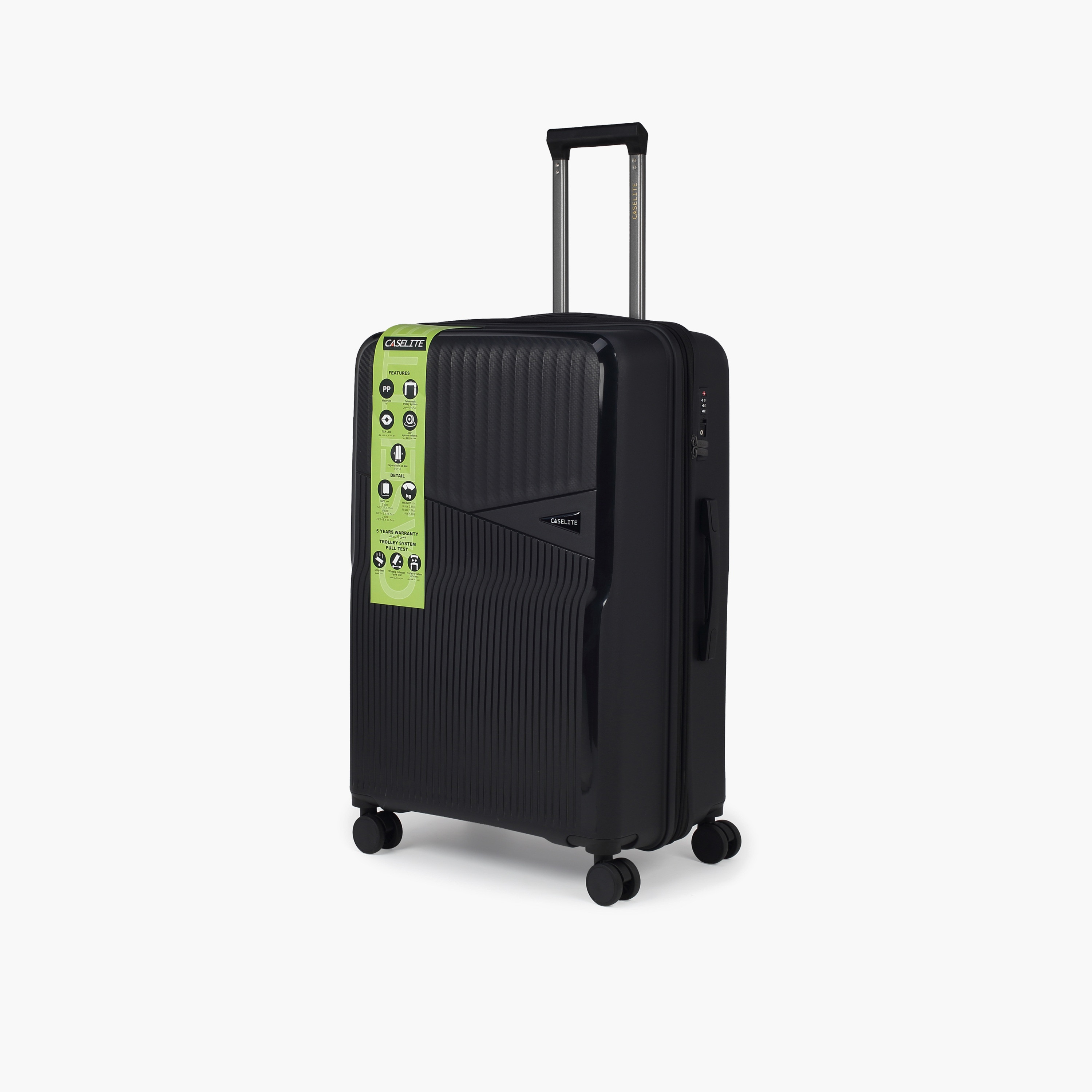 Caselite Textured Hardcase Luggage Trolley with Retractable Handle - 28 inches Check-In Bag-travel-luggagesandbags-luggage-image-12