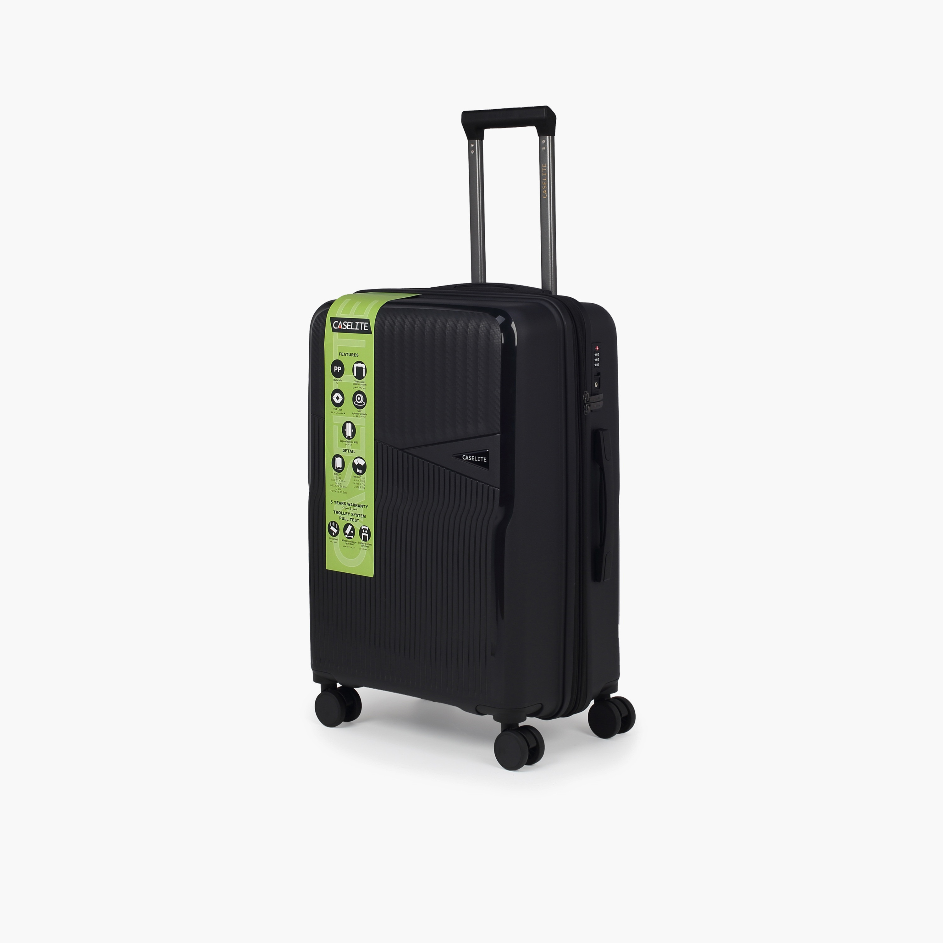 Caselite Textured Hardcase Luggage Trolley with Retractable Handle - 28 inches Check-In Bag-travel-luggagesandbags-luggage-image-13