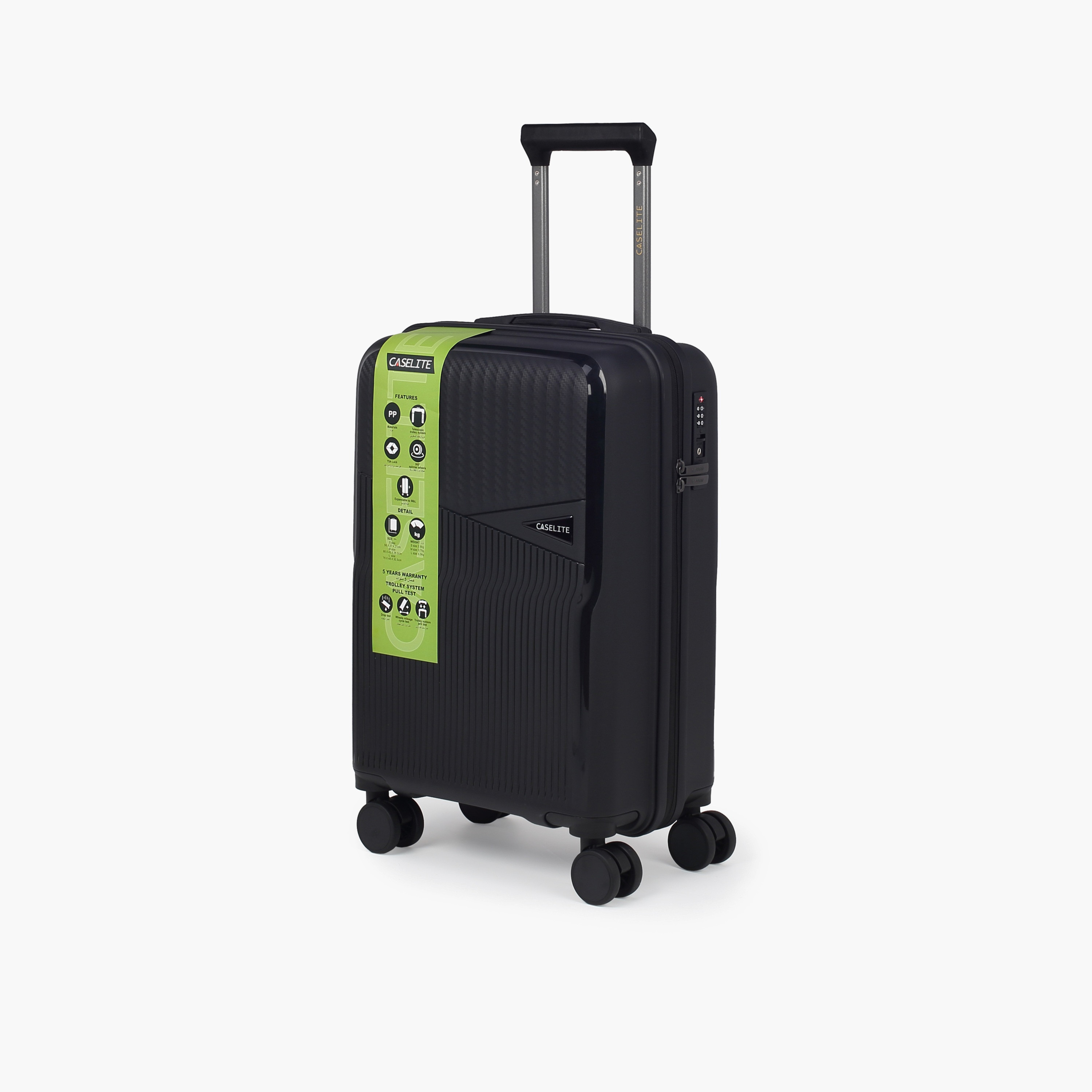 Caselite Textured Hardcase Luggage Trolley with Retractable Handle - 28 inches Check-In Bag-travel-luggagesandbags-luggage-image-2