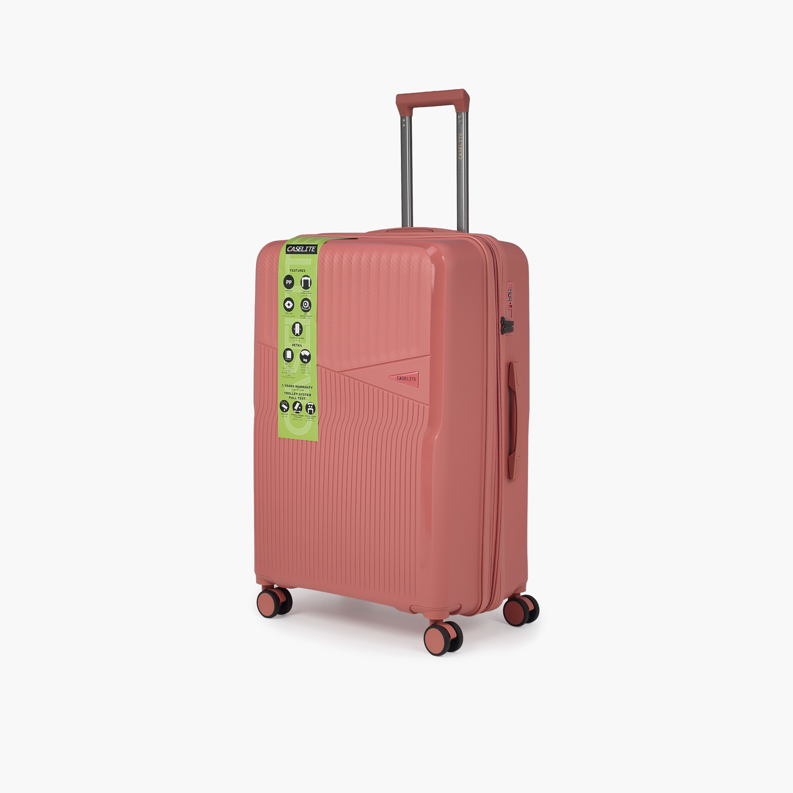Caselite Textured Hardcase Luggage Trolley with Retractable Handle - 28 inches Check-In Bag-travel-luggagesandbags-luggage-image-12