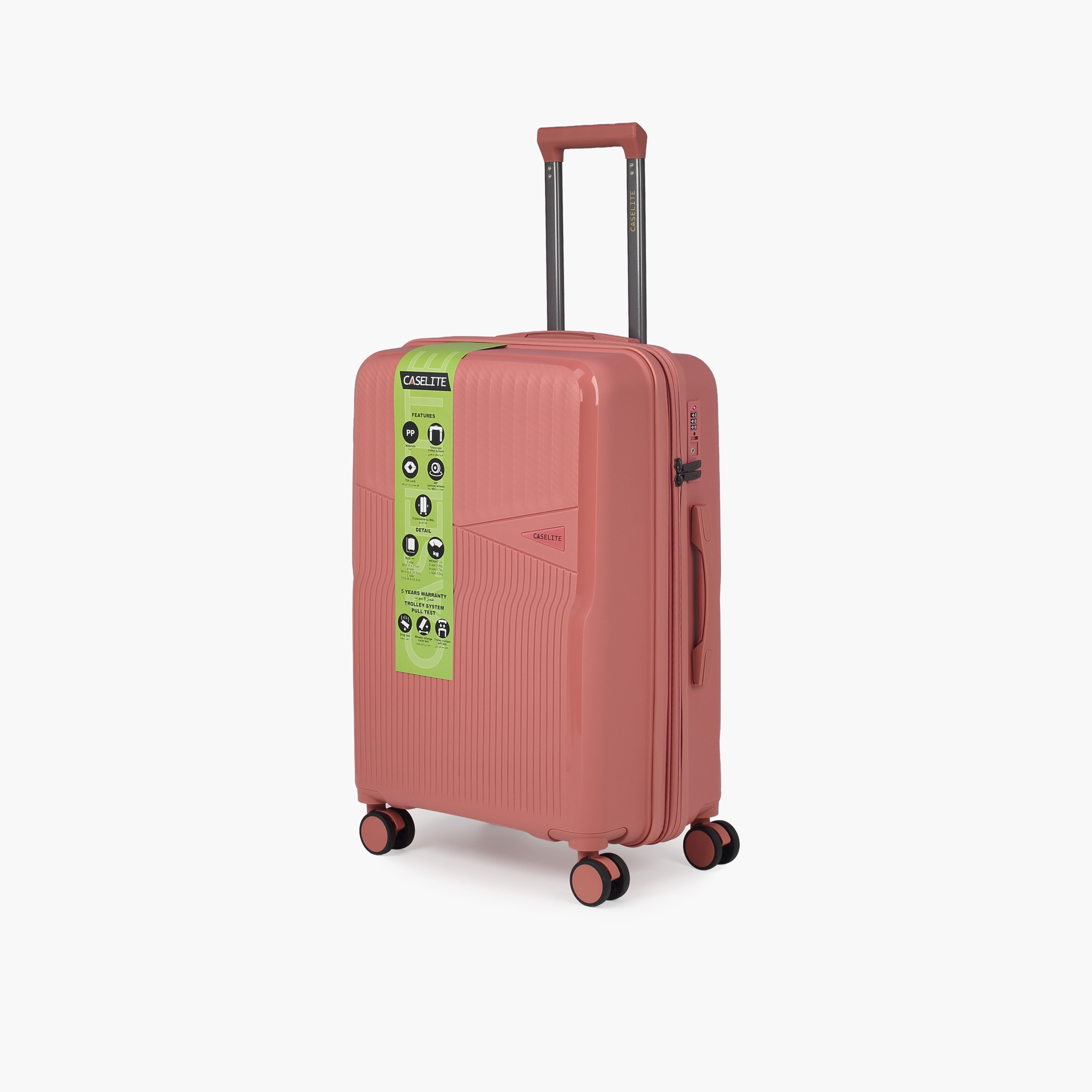 Caselite Textured Hardcase Luggage Trolley with Retractable Handle - 28 inches Check-In Bag-travel-luggagesandbags-luggage-image-13