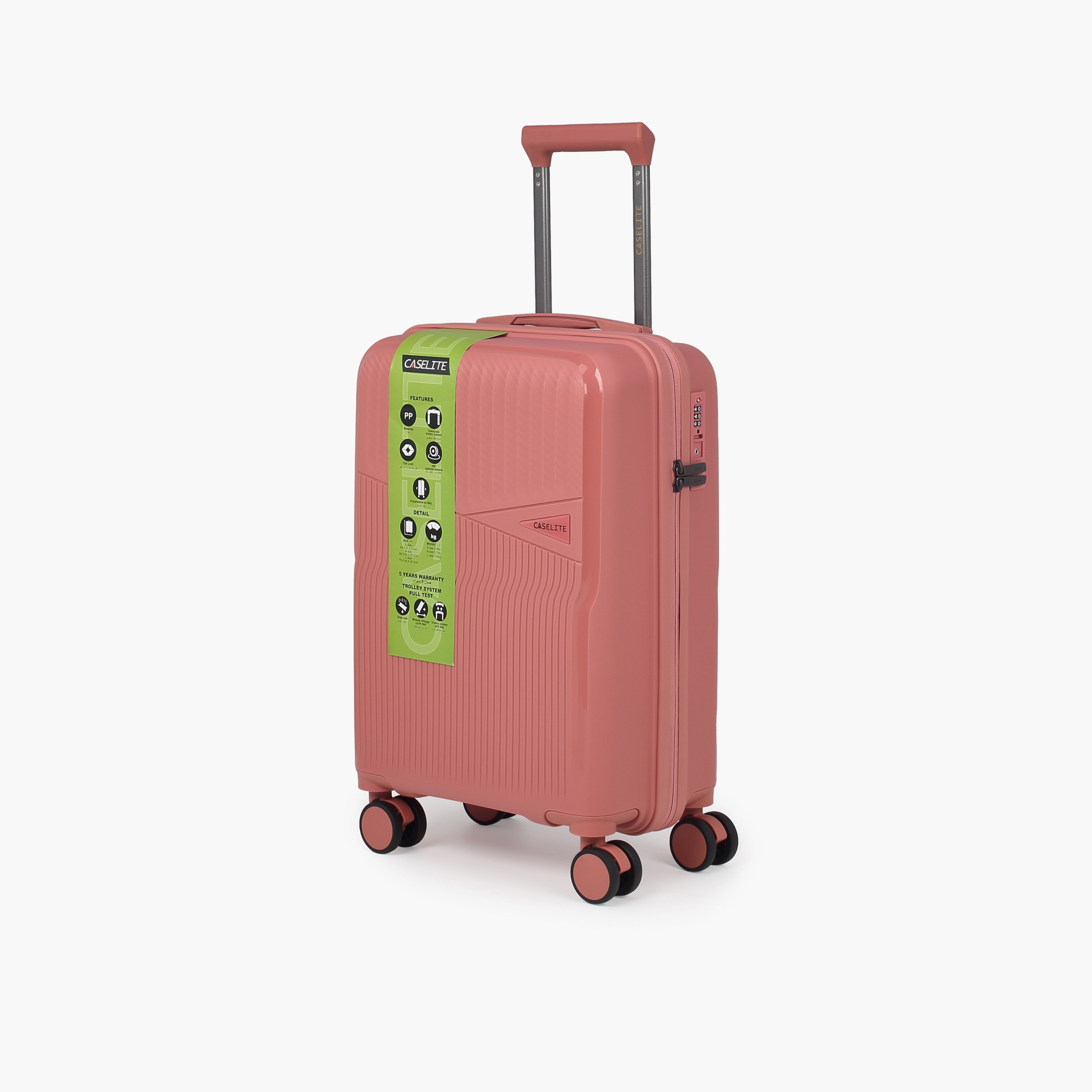 Caselite Textured Hardcase Luggage Trolley with Retractable Handle - 28 inches Check-In Bag-travel-luggagesandbags-luggage-image-2