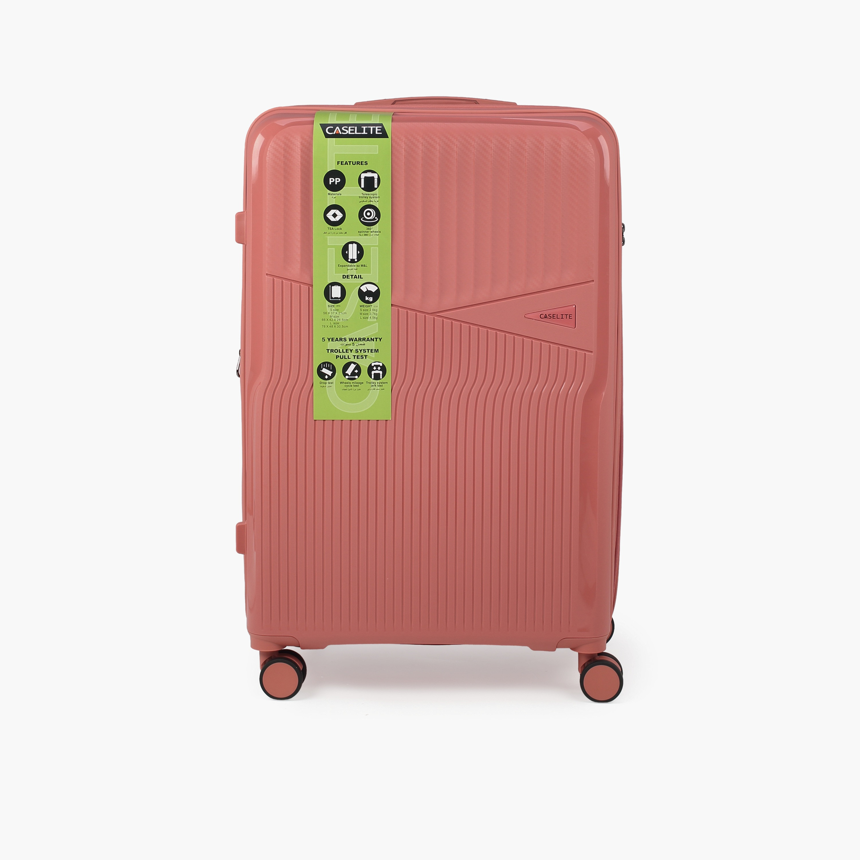 Caselite Textured Hardcase Luggage Trolley with Retractable Handle - 28 inches Check-In Bag-travel-luggagesandbags-luggage-image-3