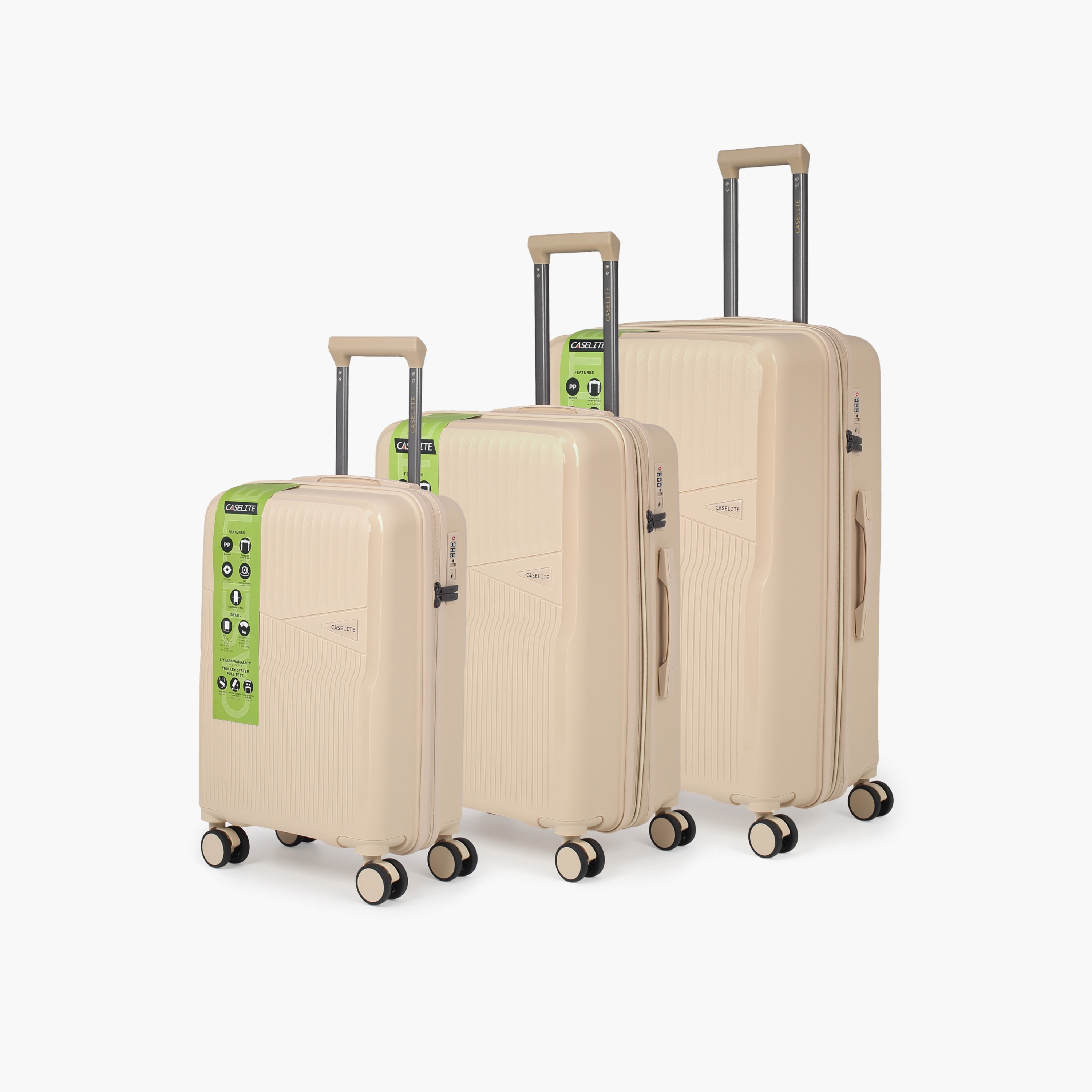Caselite Textured Hardcase Luggage Trolley with Retractable Handle - 20 inches Check-In Bag-travel-luggagesandbags-luggage-image-1