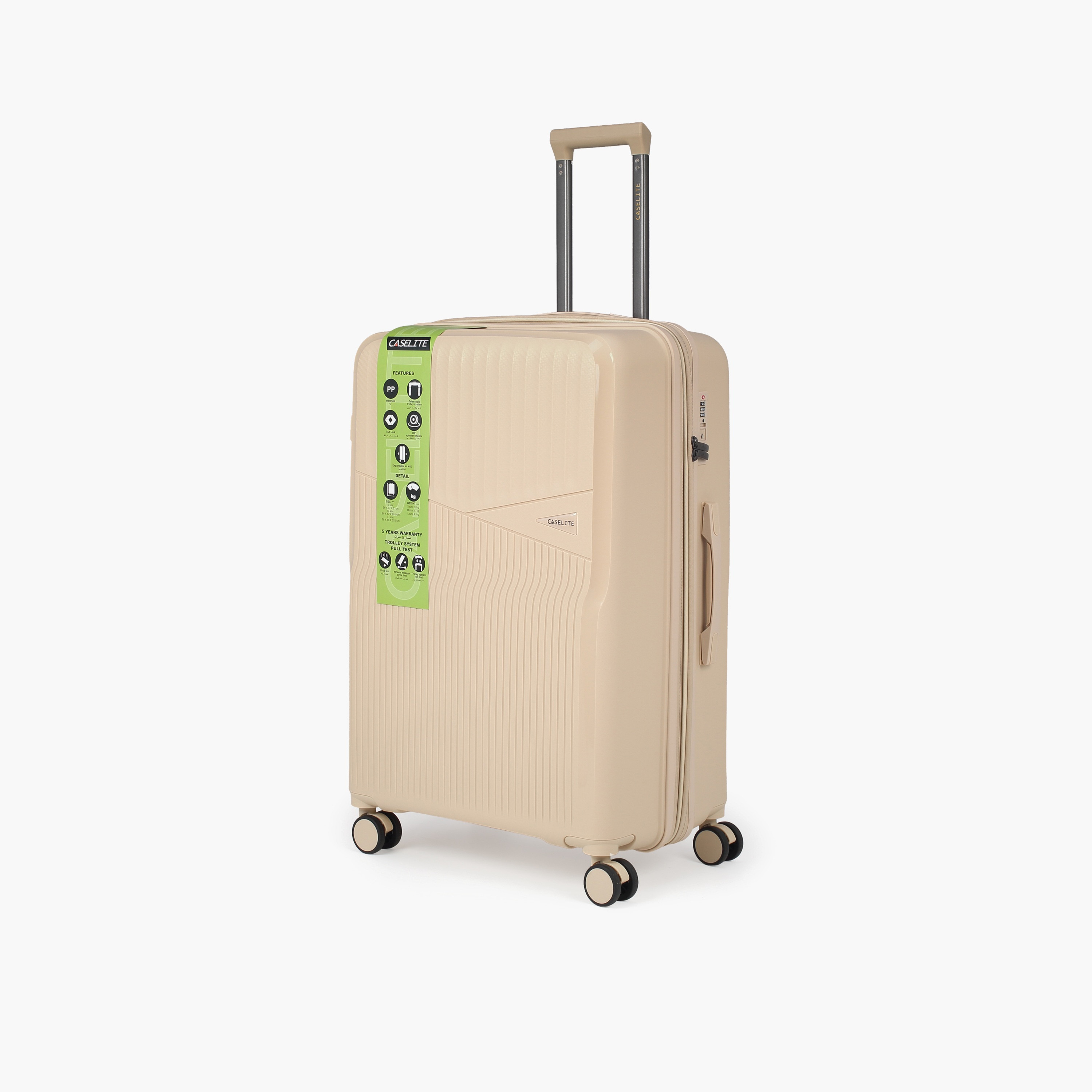 Caselite Textured Hardcase Luggage Trolley with Retractable Handle - 20 inches Check-In Bag-travel-luggagesandbags-luggage-image-12