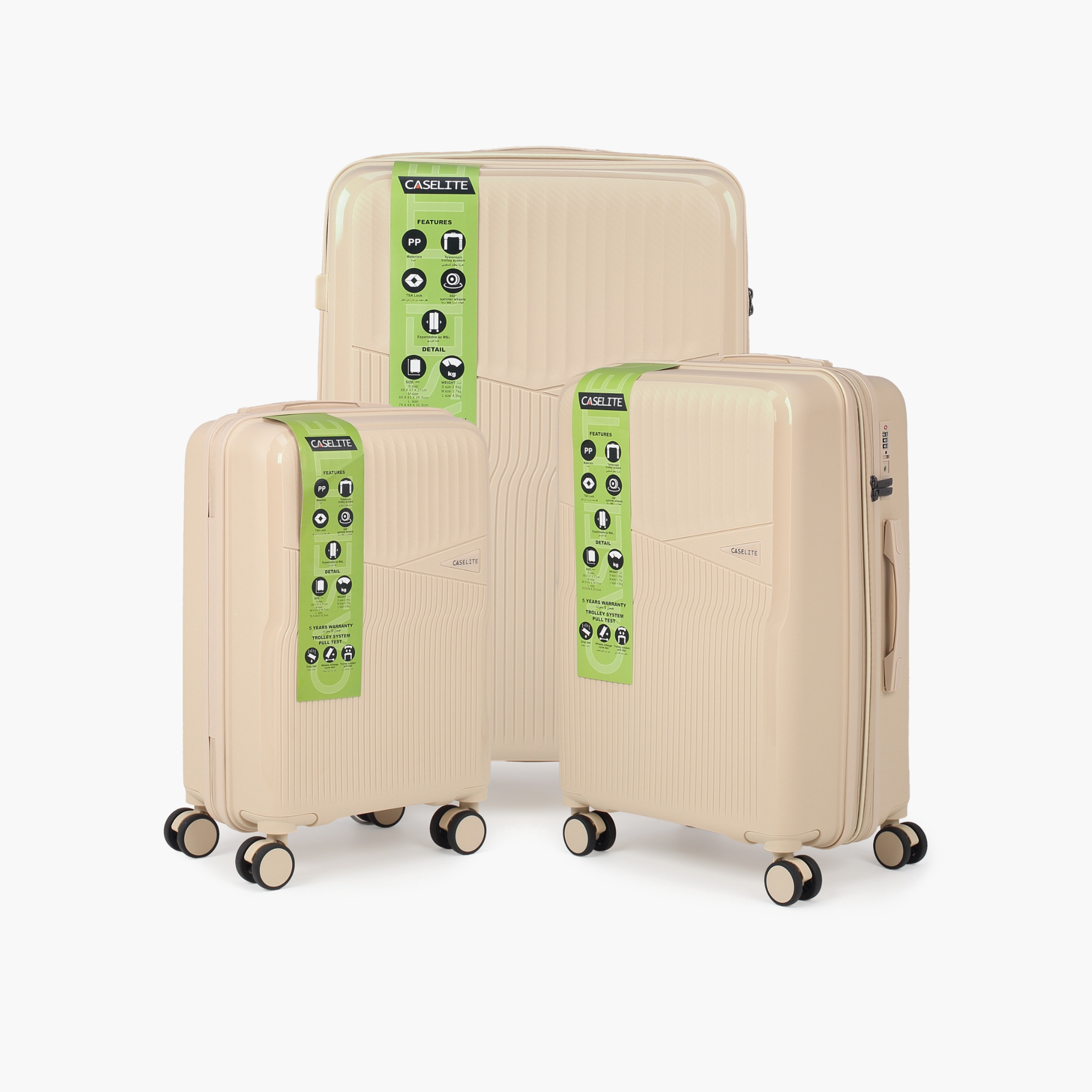 Caselite Textured Hardcase Luggage Trolley with Retractable Handle - 20 inches Check-In Bag-travel-luggagesandbags-luggage-image-6