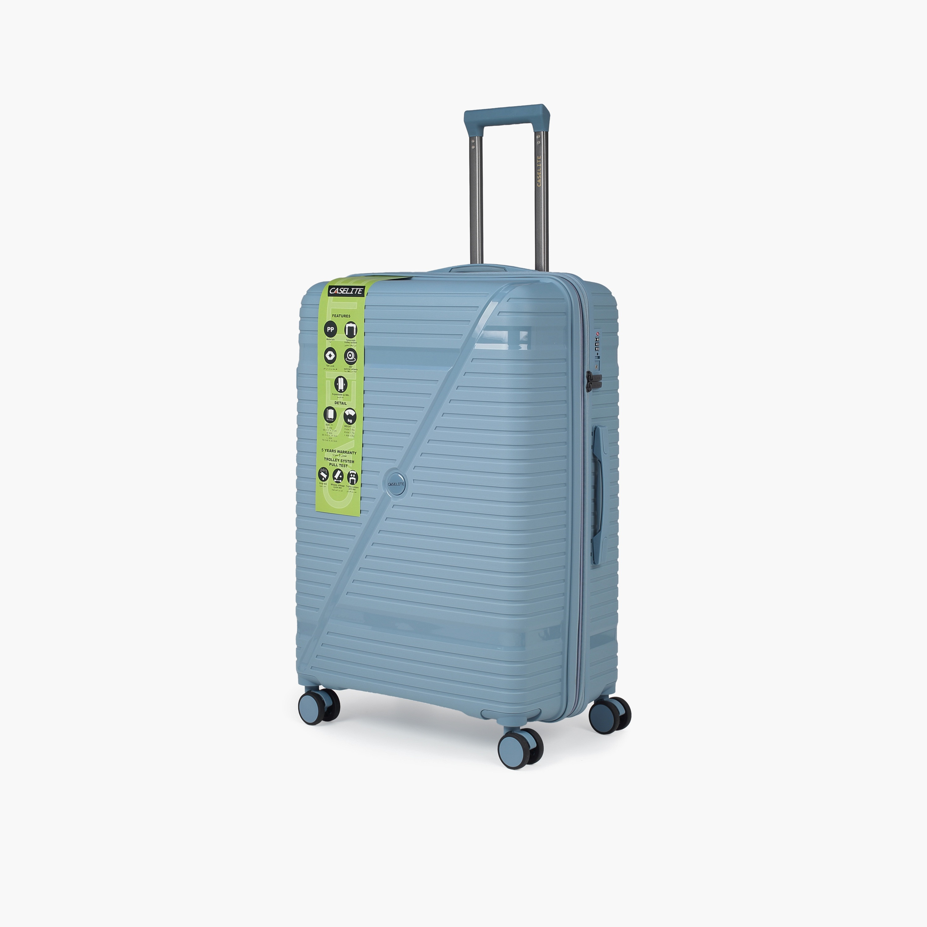 Caselite Textured Hardcase Luggage Trolley with Retractable Handle - 2 4 inches Check-In Bag-travel-luggagesandbags-luggage-image-12