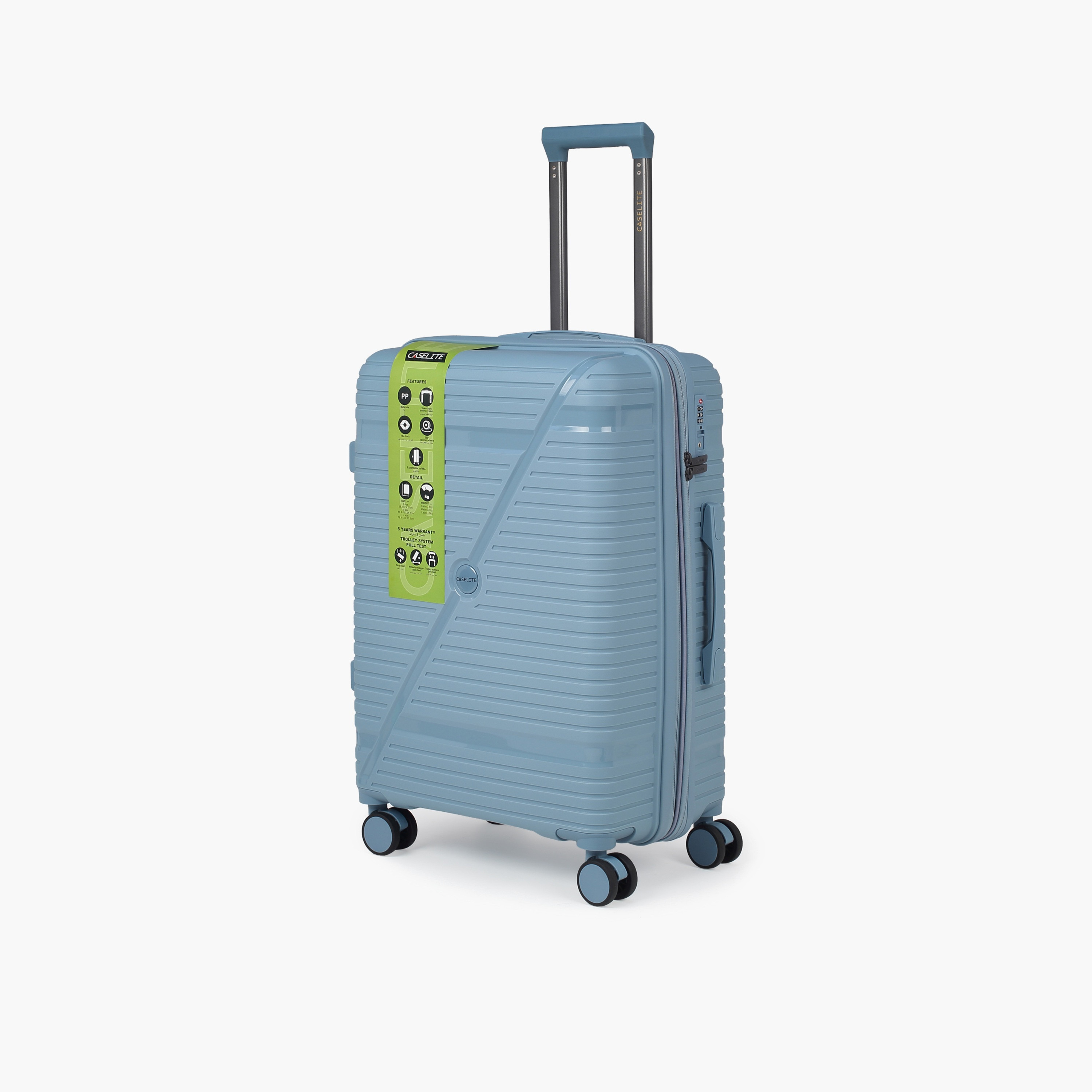Caselite Textured Hardcase Luggage Trolley with Retractable Handle - 2 4 inches Check-In Bag-travel-luggagesandbags-luggage-image-13