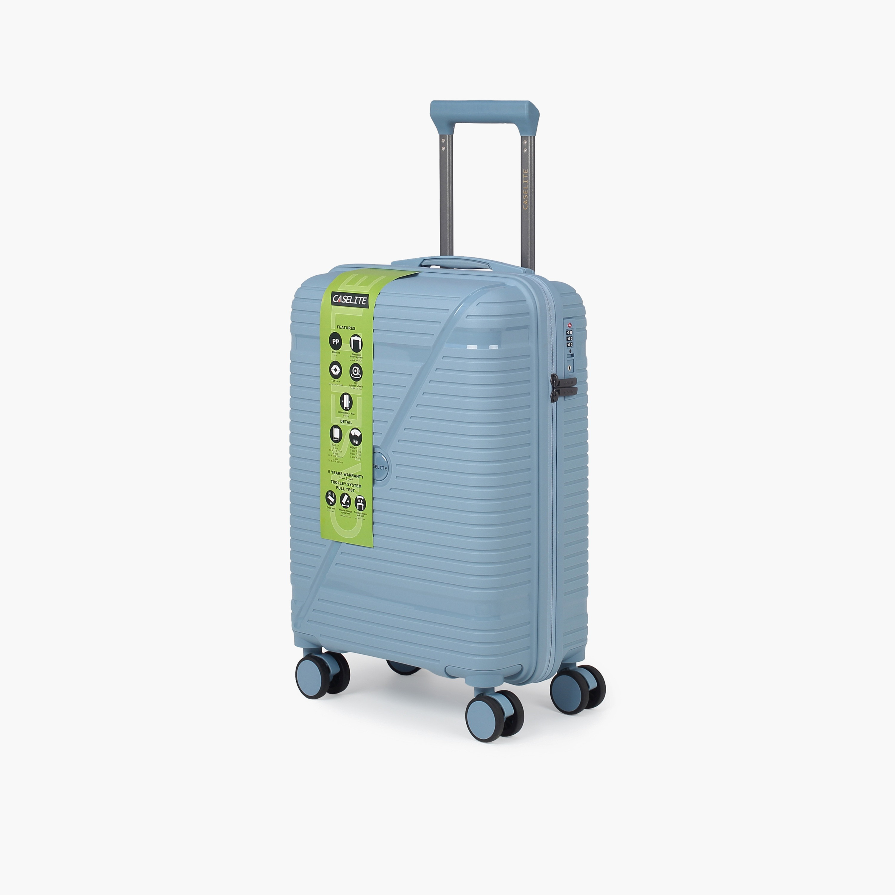 Caselite Textured Hardcase Luggage Trolley with Retractable Handle - 2 4 inches Check-In Bag-travel-luggagesandbags-luggage-image-2