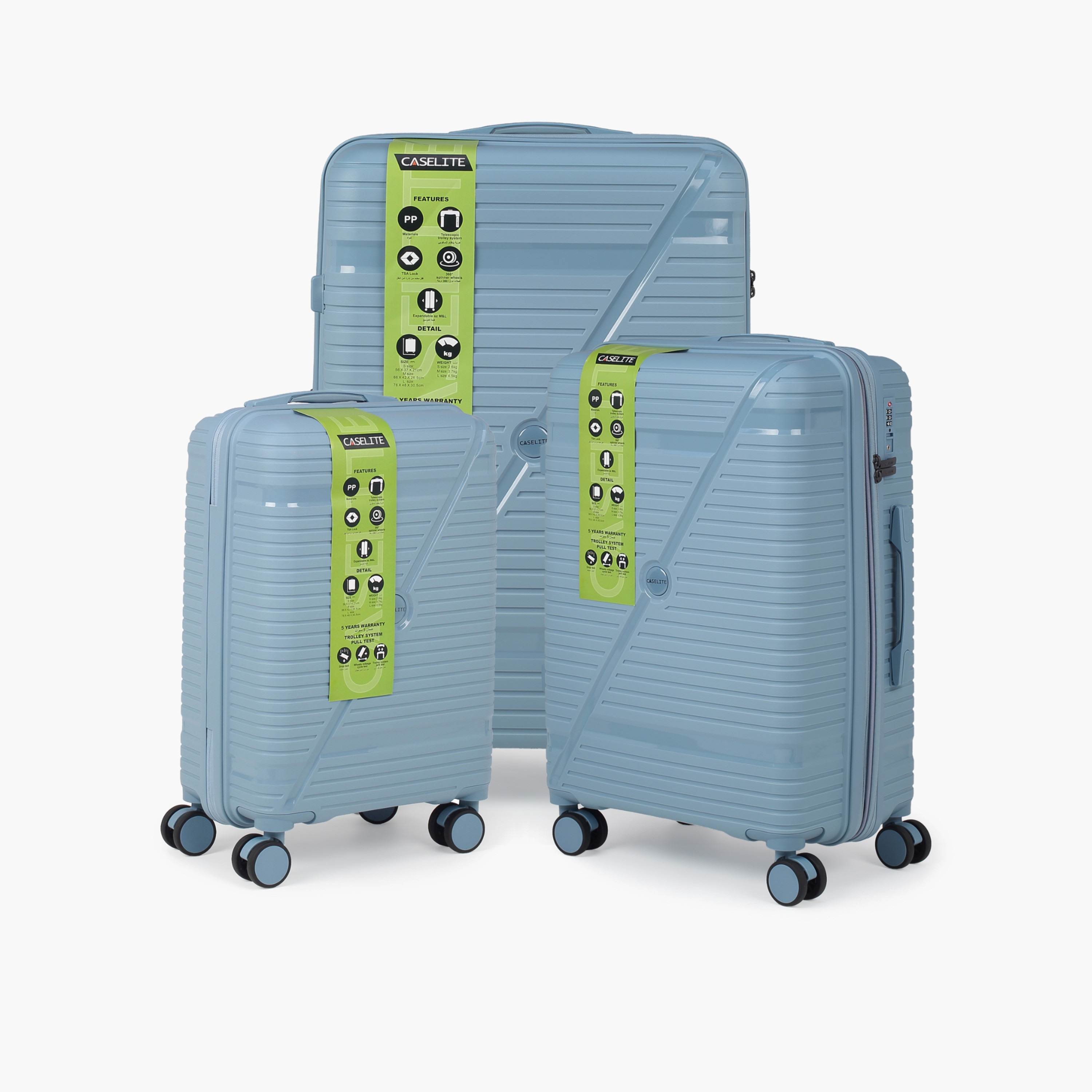 Caselite Textured Hardcase Luggage Trolley with Retractable Handle - 2 4 inches Check-In Bag-travel-luggagesandbags-luggage-image-6