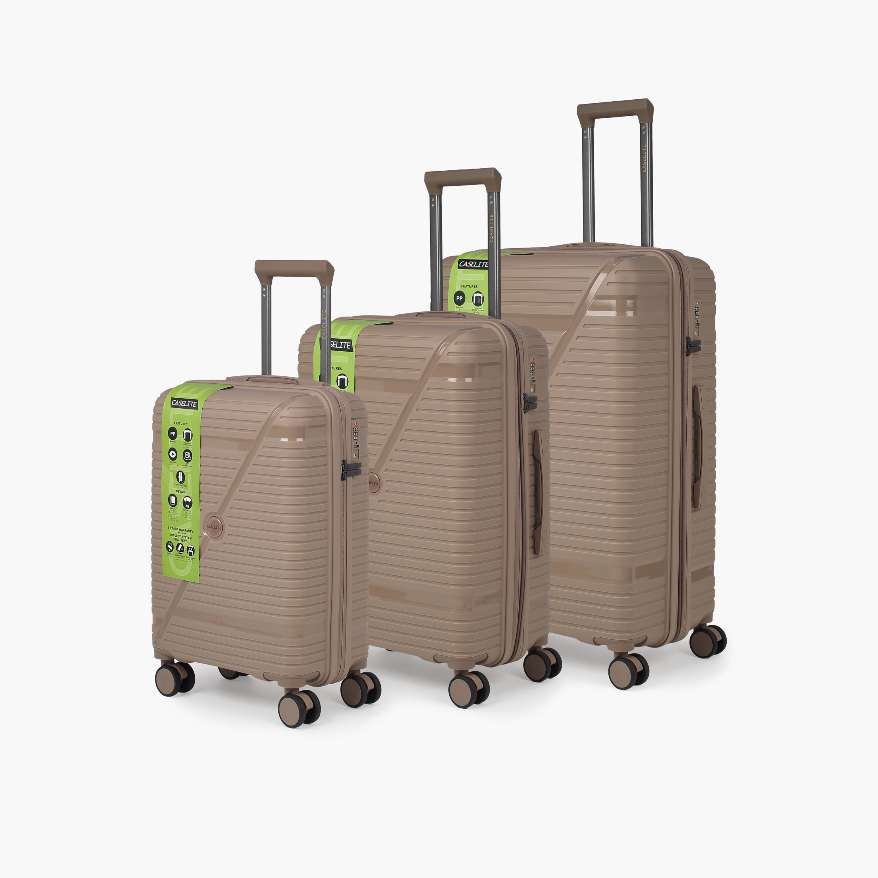 Caselite Textured Hardcase Luggage Trolley with Retractable Handle - 20 inches Check-In Bag-travel-luggagesandbags-luggage-image-1