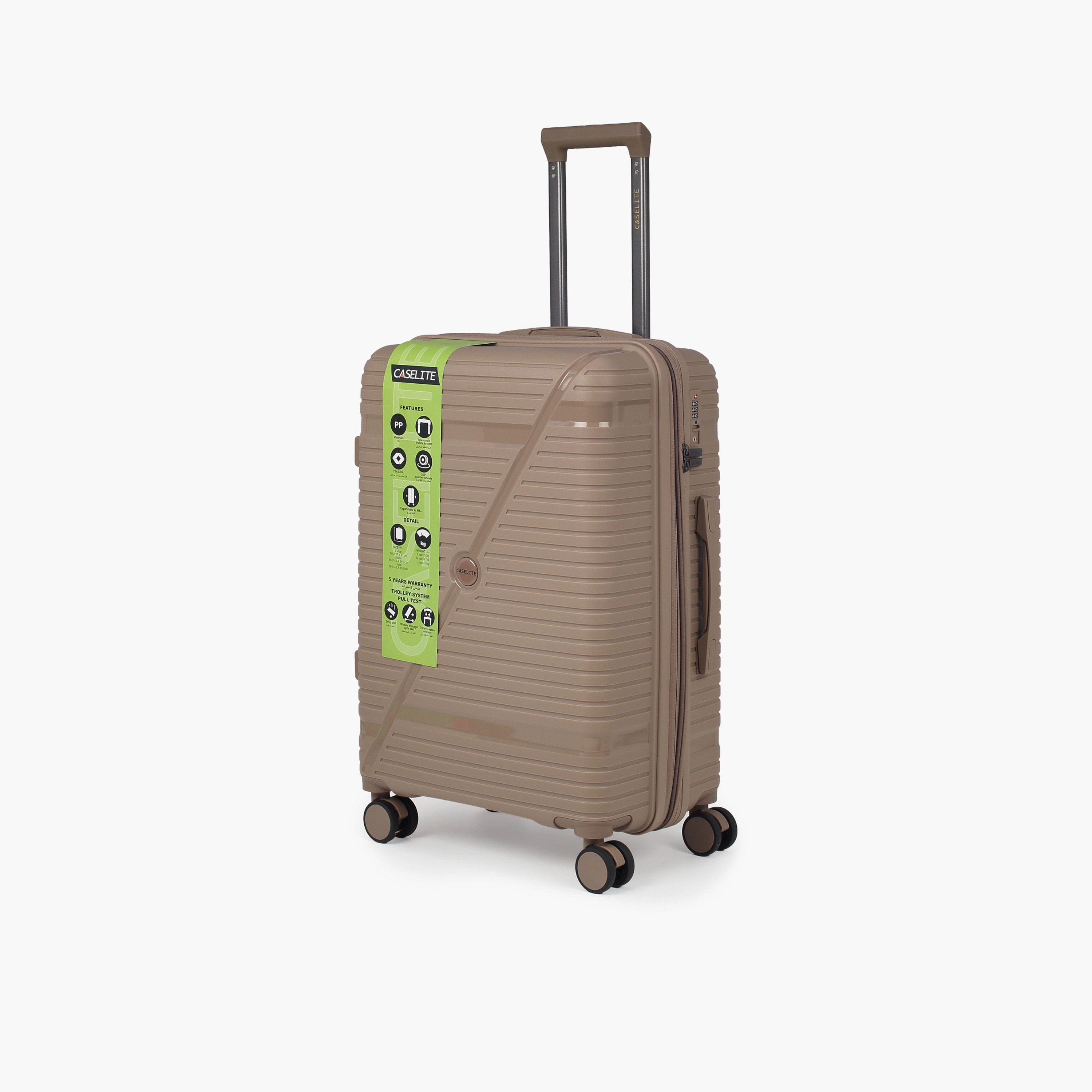 Caselite Textured Hardcase Luggage Trolley with Retractable Handle - 20 inches Check-In Bag-travel-luggagesandbags-luggage-image-13